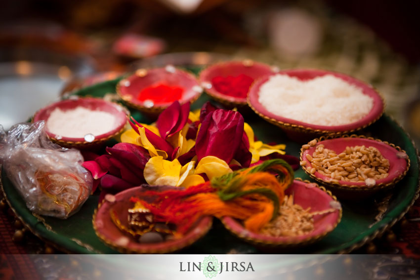 This is a picture of an Indian bride at her Grah Shanti before her Wedding