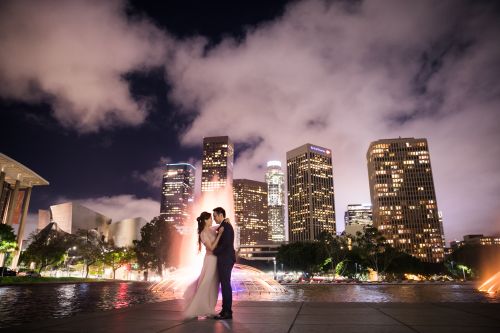 0082 NV Downtown Los Angeles Engagement Photography