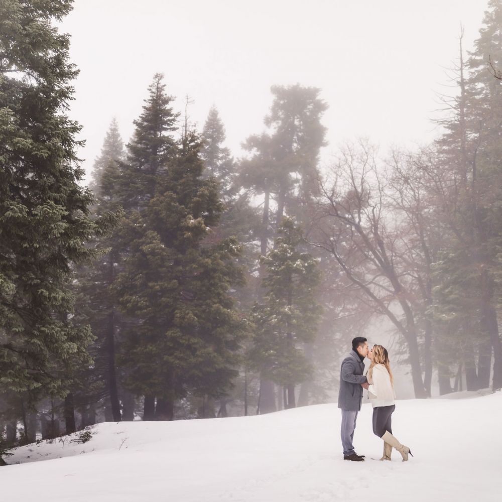 00 Green Valley Lake Snowy Winter Engagement Photography