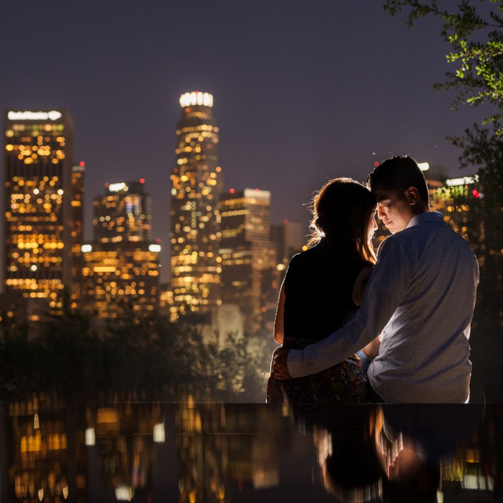 00 Vista Hermosa Natural Park Los Angeles Engagement City Lights Night Photography