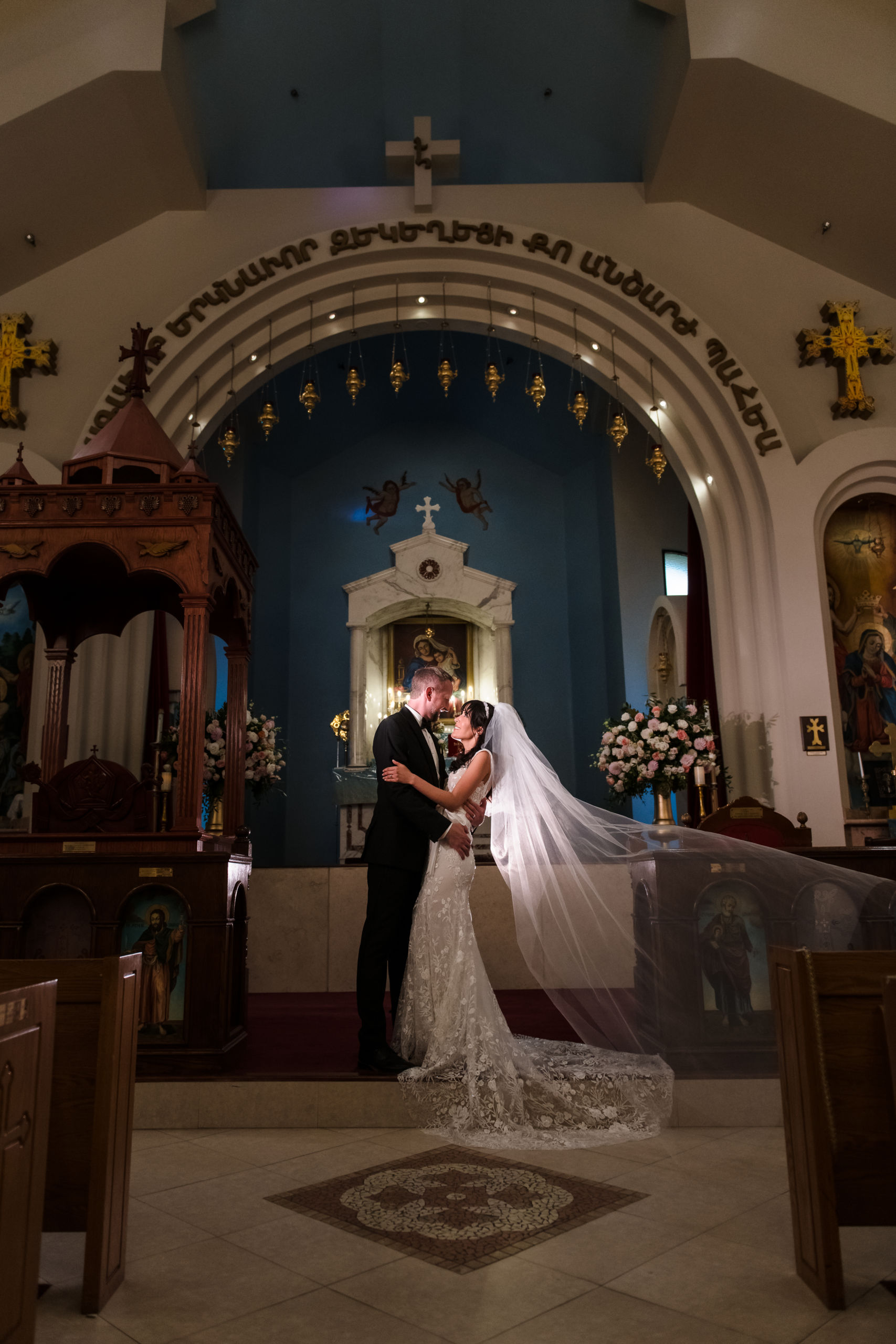 Wedding Ceremony Forty Martyrs Armenian Apostolic Church MicroWedding Lin and Jirsa 1