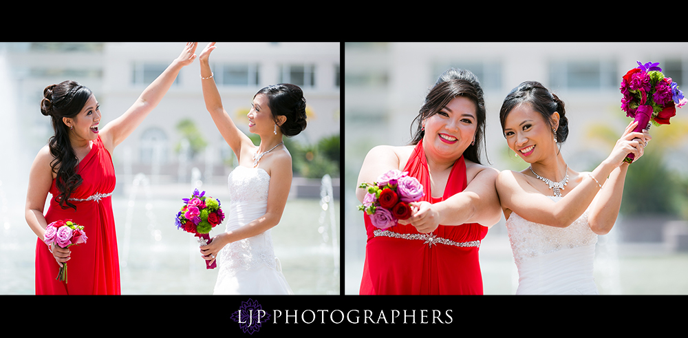 11-long-beach-performing-arts-center-wedding-photographer-getting-first-look-wedding-party-photos