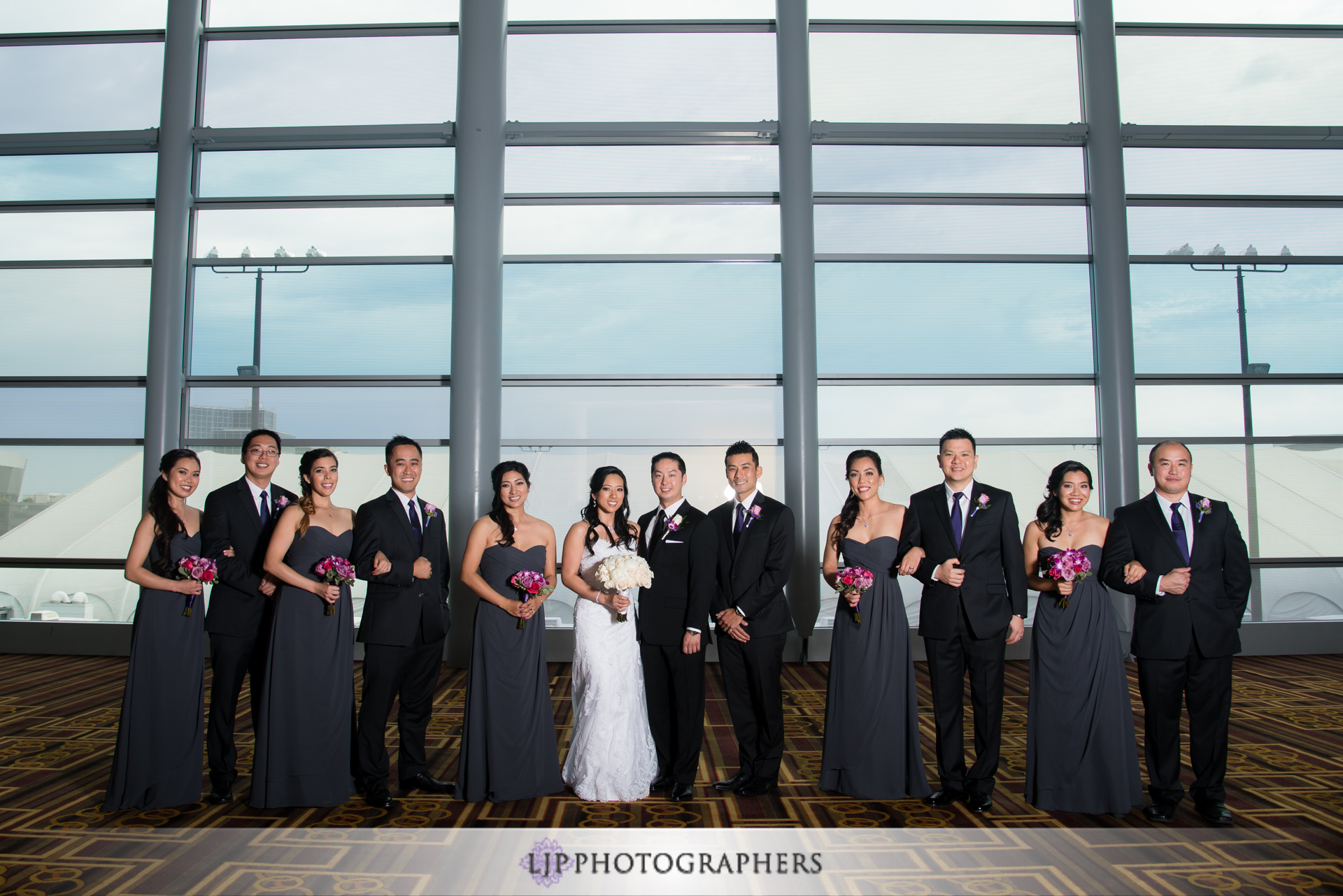 09-jw-marriott-los-angeles-wedding-photographer-first-look-wedding-party-couple-session-photos