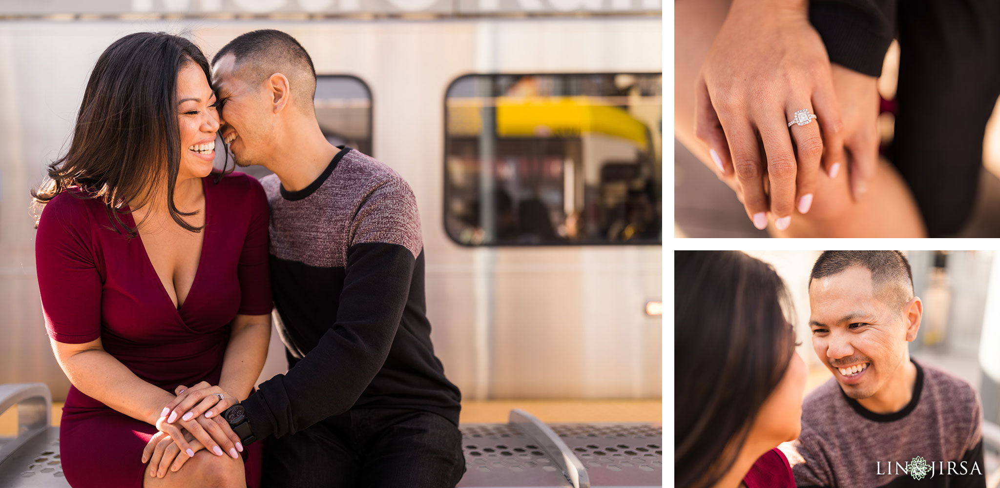 05 metro station santa monica engagement photography