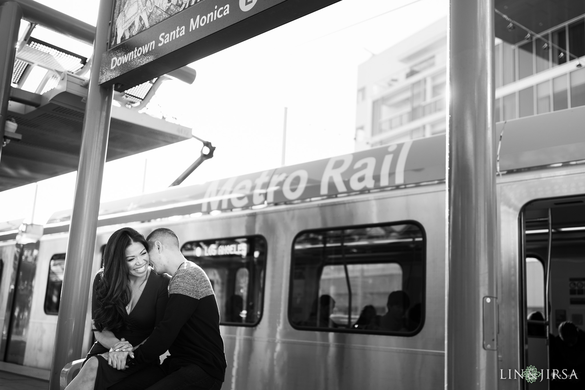 06 metro station santa monica engagement photography