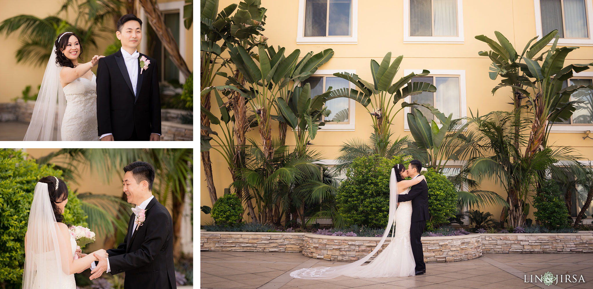 11 san gabriel hilton wedding first look photography