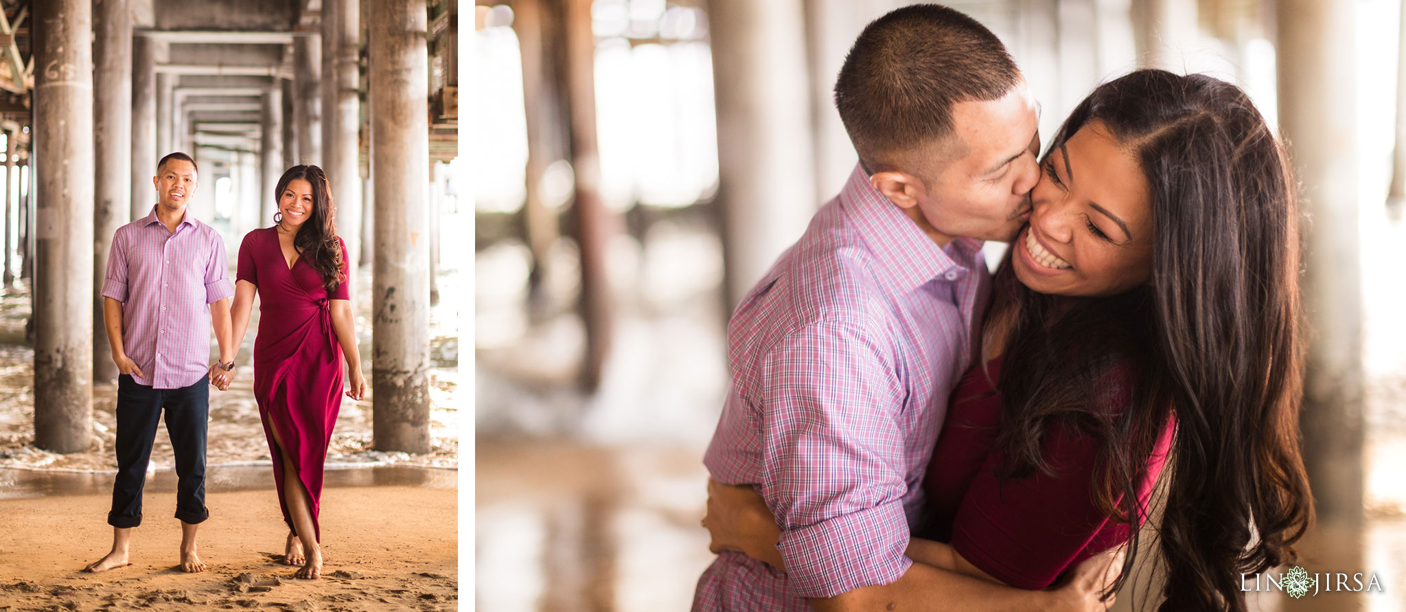 13 santa monica pier beach engagement photography