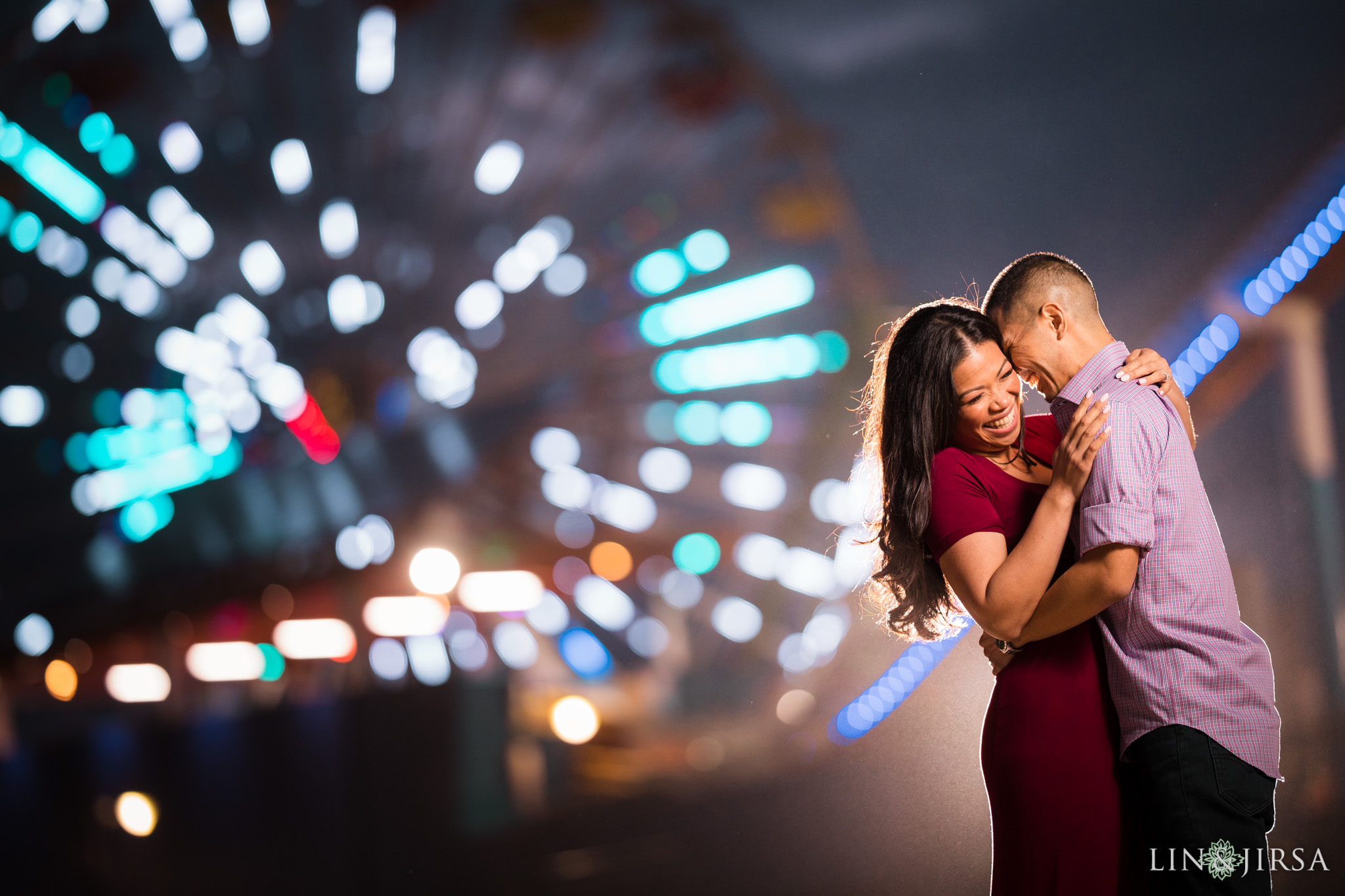 15 santa monica pier beach engagement photography