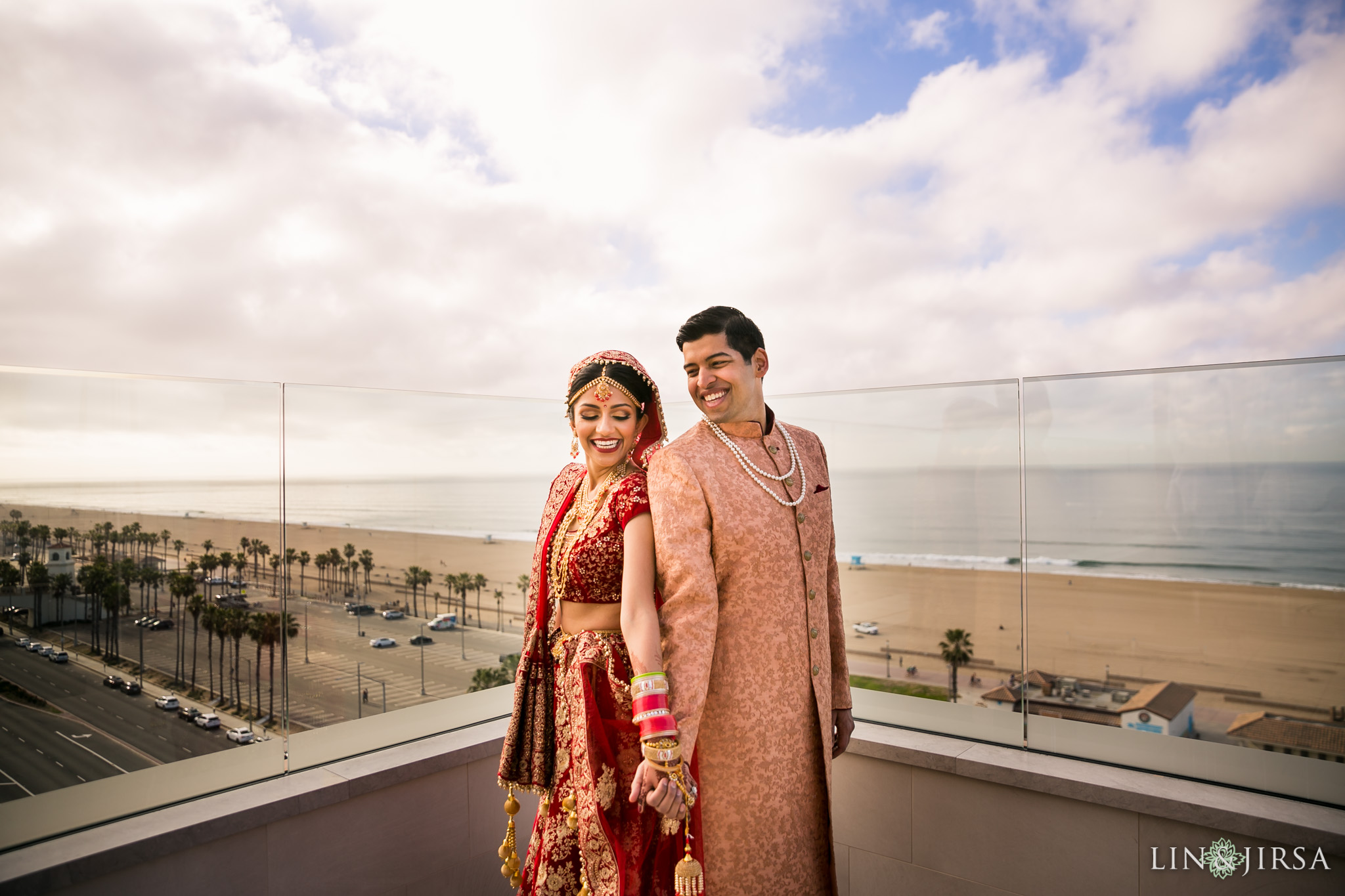 13 hilton waterfront huntington beach indian first look wedding photography