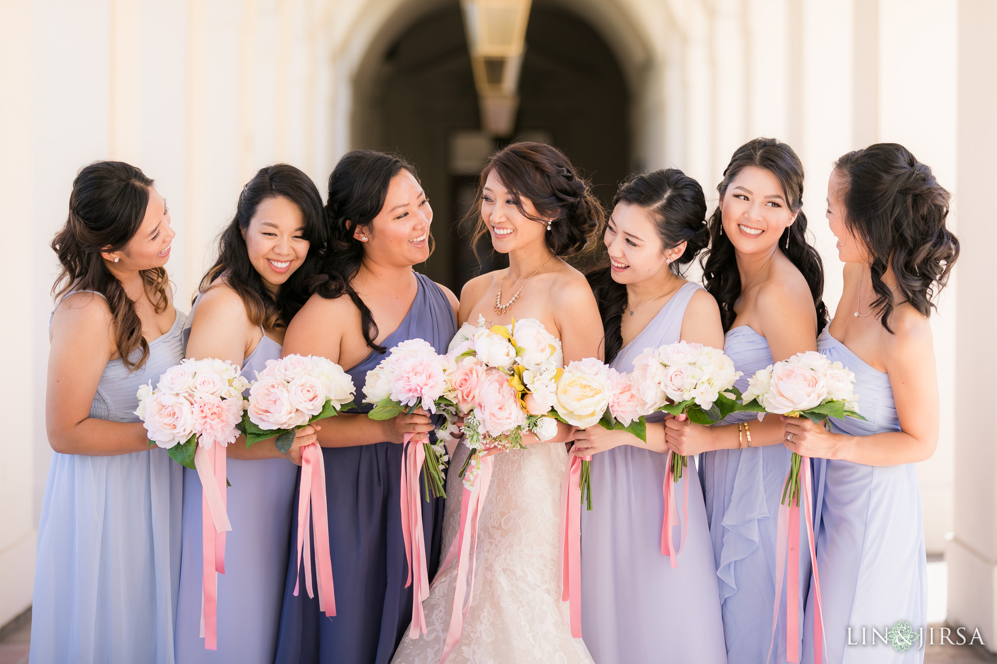 09 pasadena city hall wedding bridal party photography