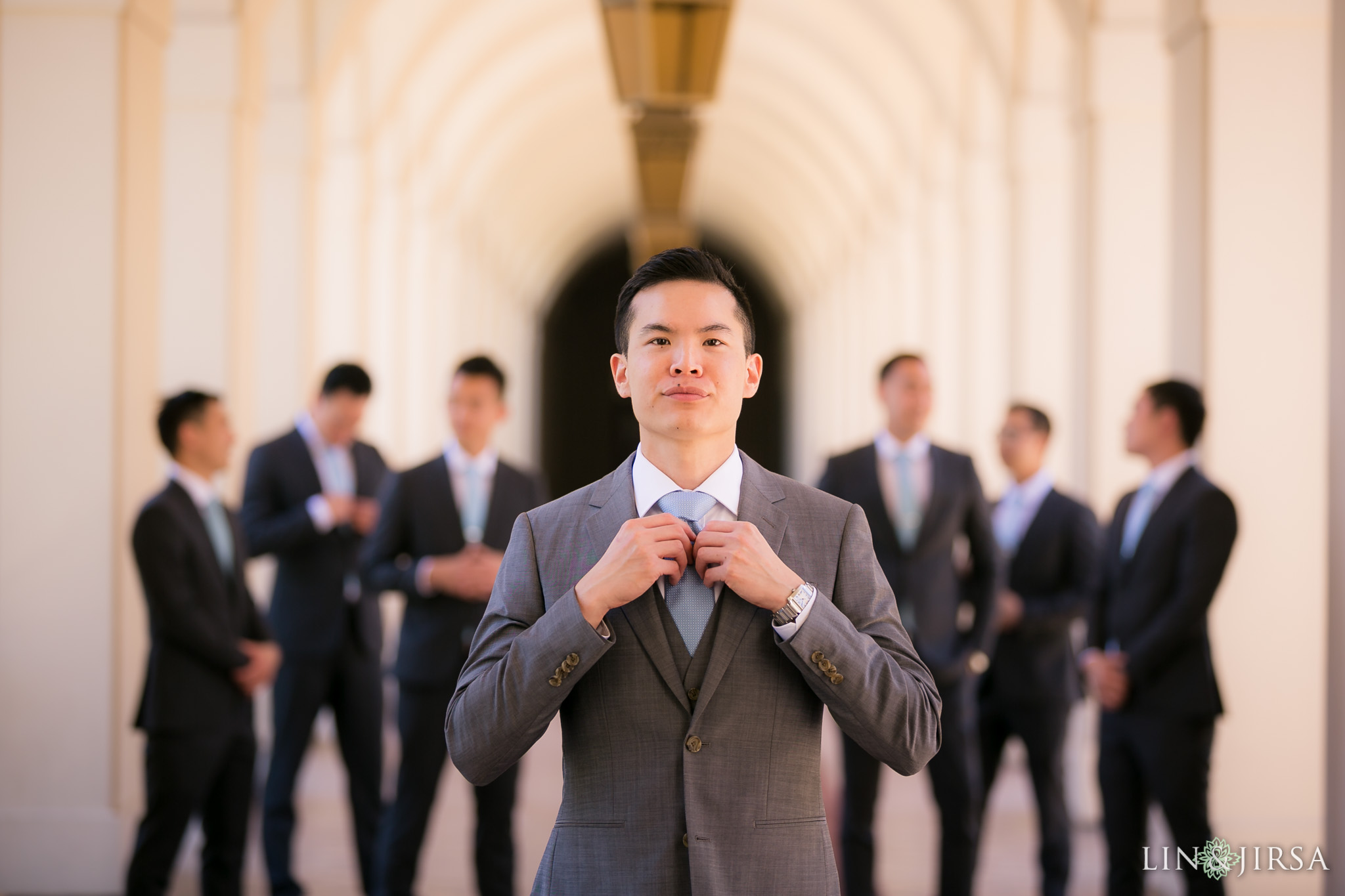 12 pasadena city hall groomsmen wedding photograph