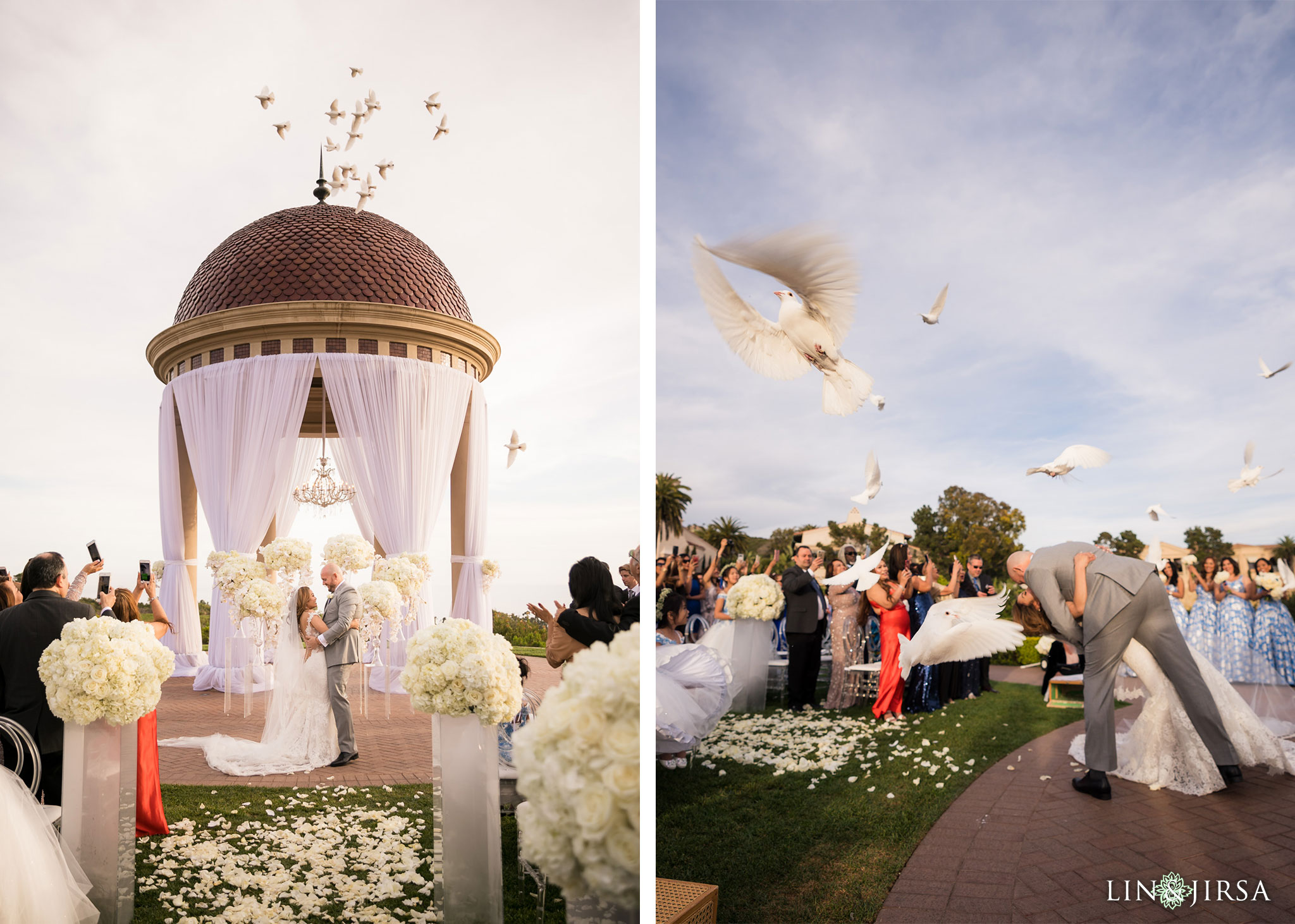 23 pelican hill resort orange county wedding ceremony doves photography