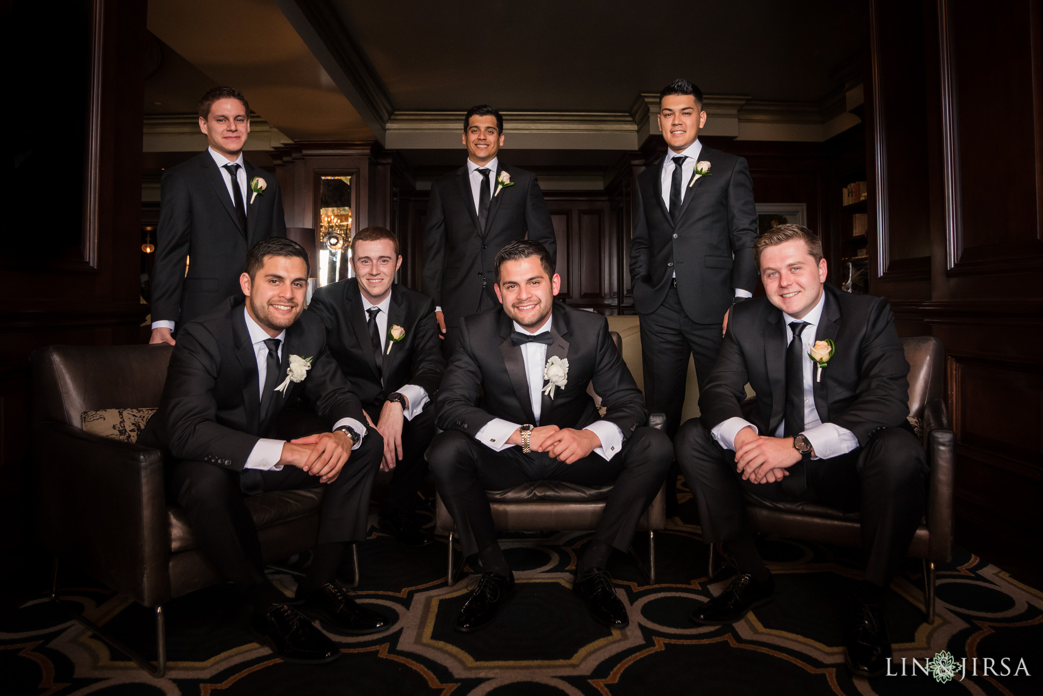 16 langham huntington pasadena groomsmen wedding photography