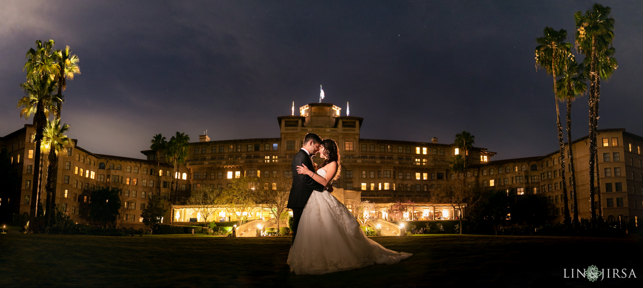 51 langham huntington pasadena wedding night photography 1