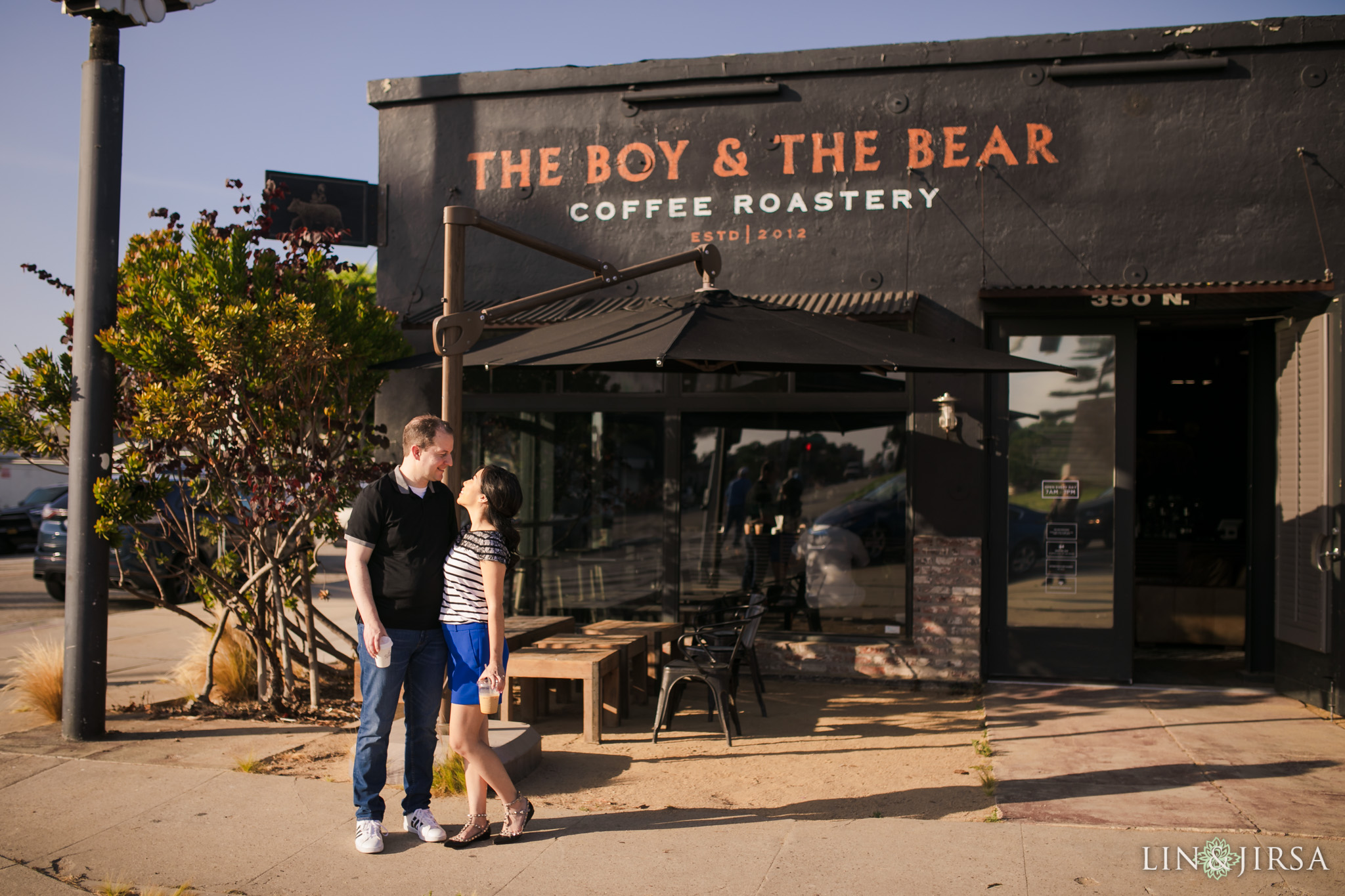 14 the boy the bear coffee roastery redondo beach engagement photography