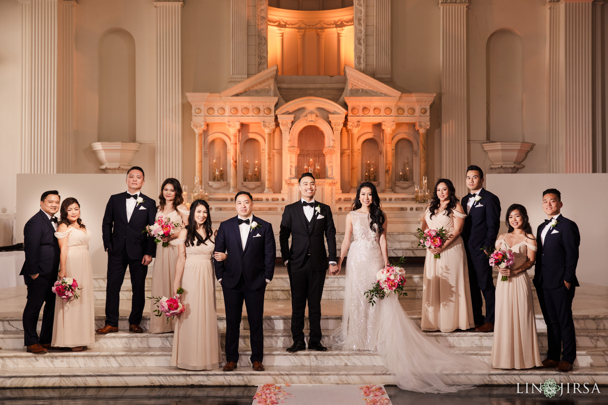 24 st vibiana cathedral los angeles wedding party photography