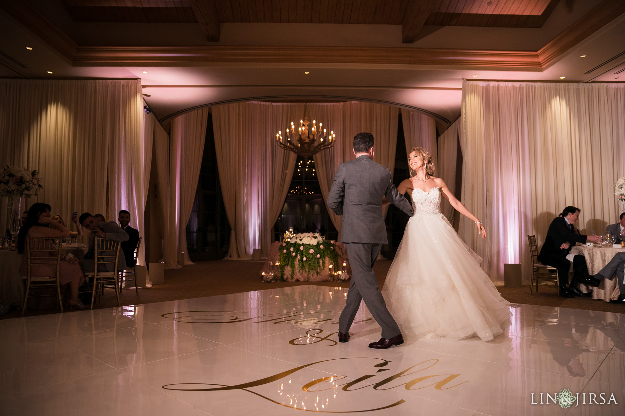 38 pelican hill resort first dance wedding reception photography