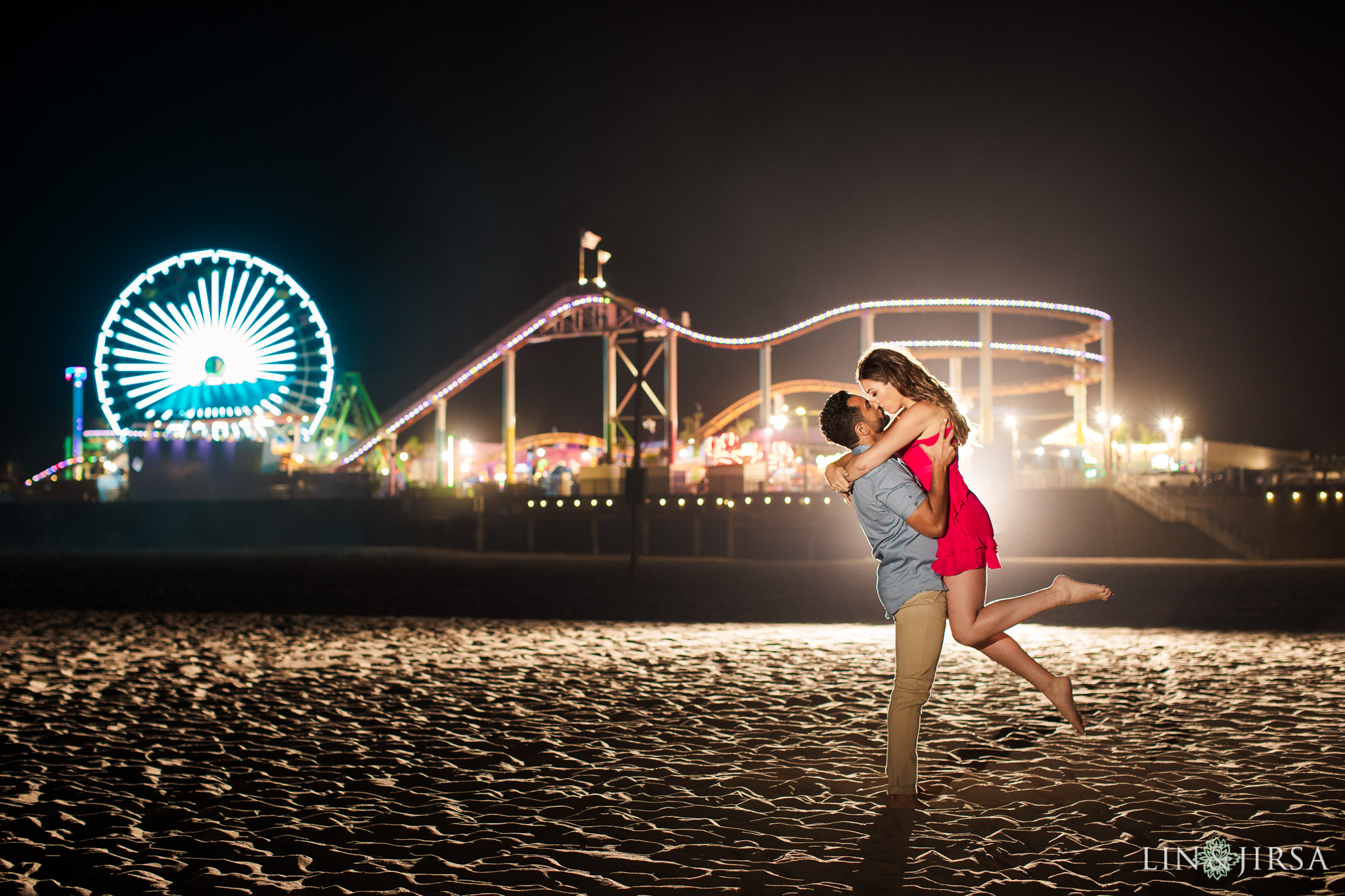 11 palisades park santa monica ferris wheel engagement photography