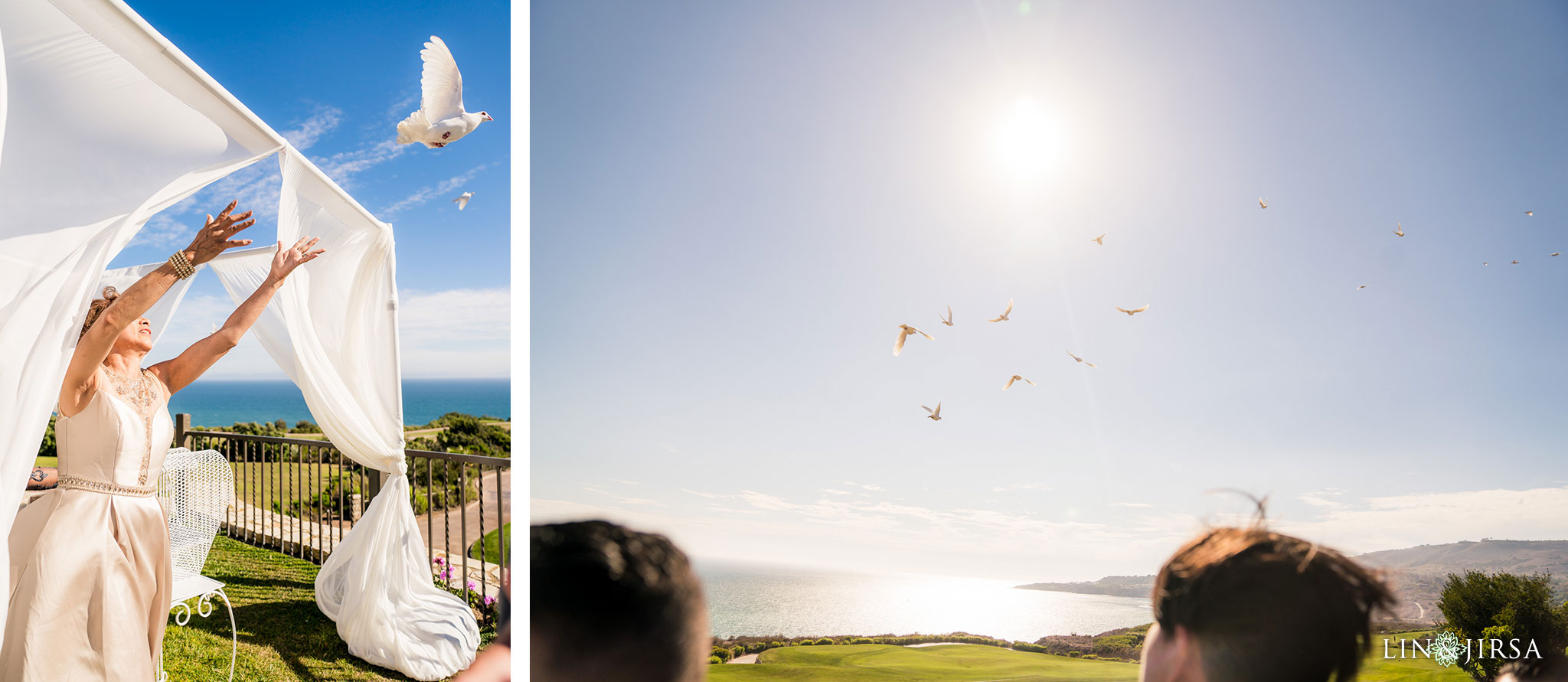 18 trump national golf club palos verdes wedding ceremony doves photography