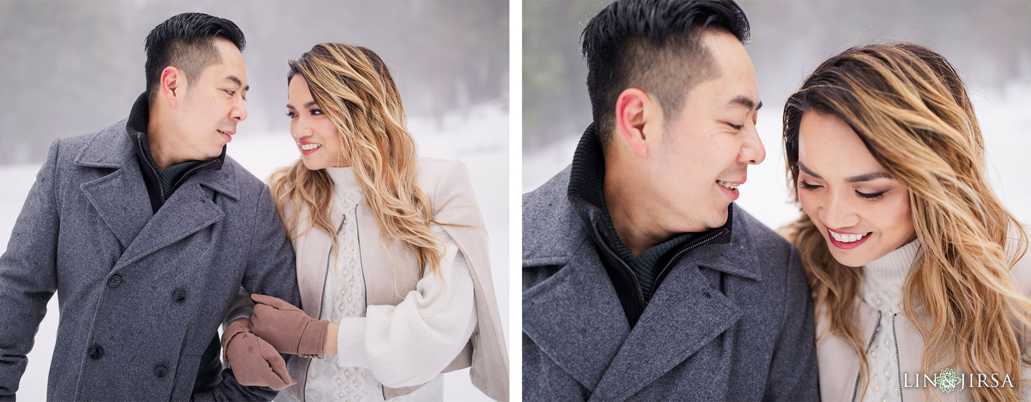 04 Green Valley Lake Snowy Winter Engagement Photography