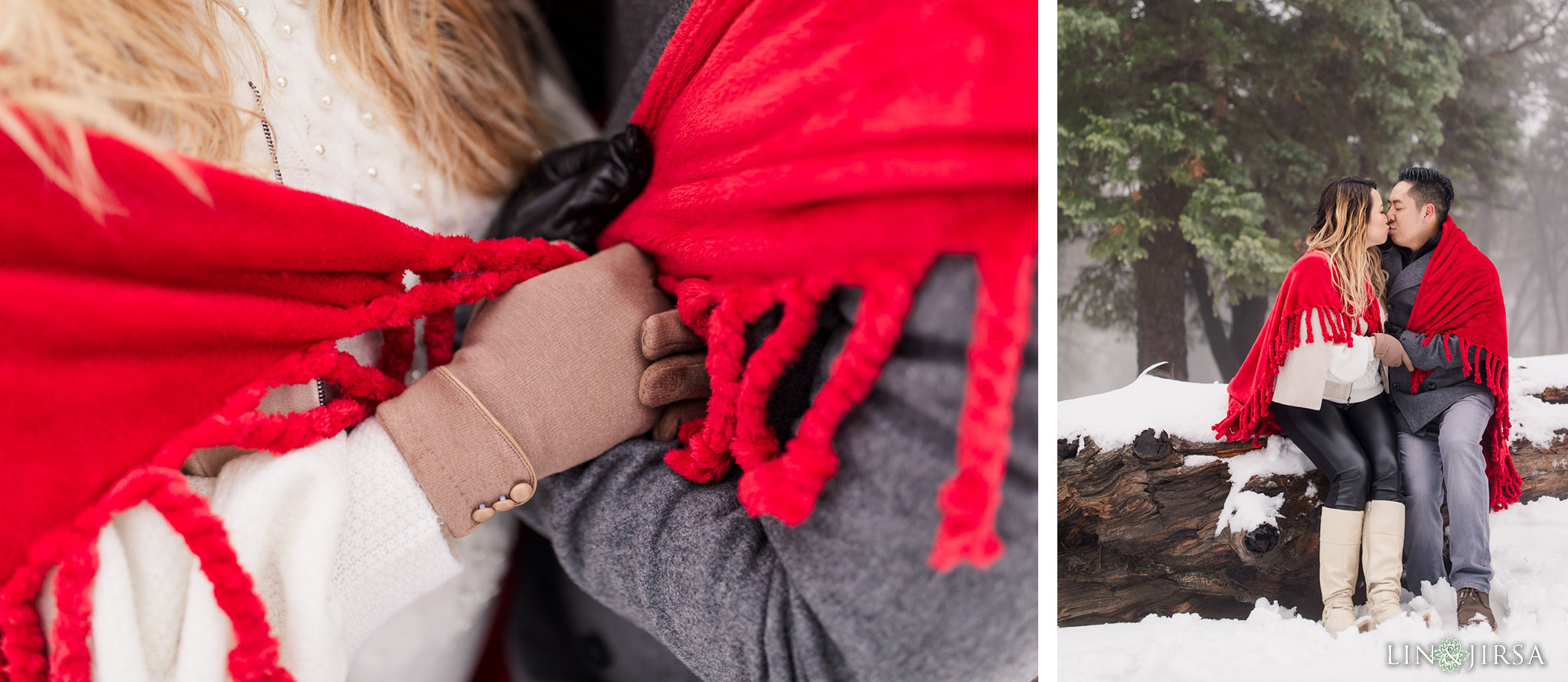 07 Green Valley Lake Snowy Winter Engagement Photography