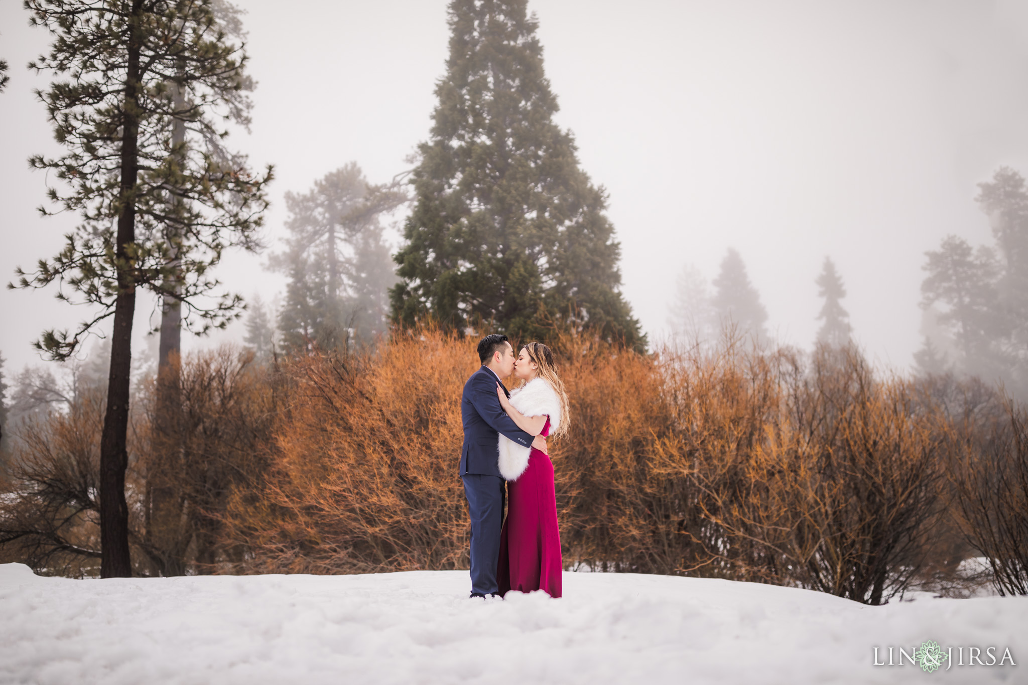 11 Green Valley Lake Snowy Engagement Photography