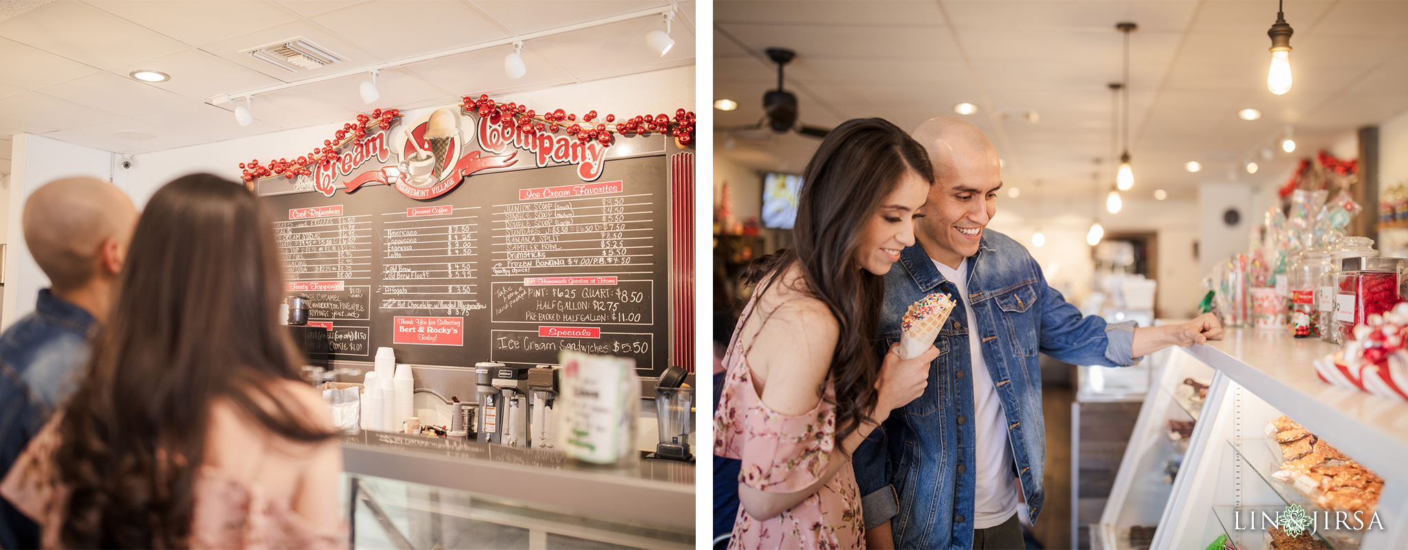 03 Claremont Village Bert Rockys Ice Cream Engagement Photography