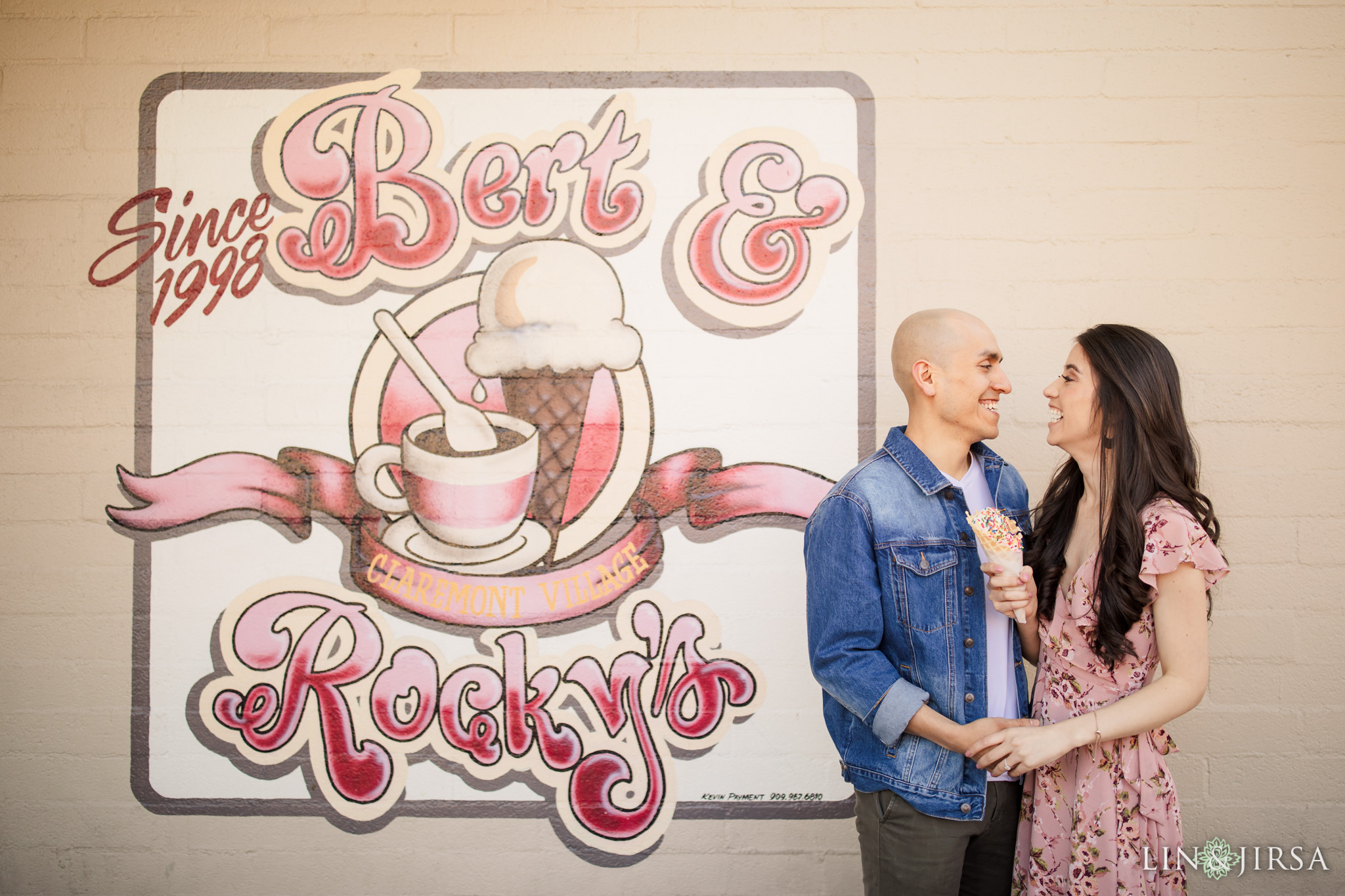 04 Claremont Village Bert Rockys Ice Cream Engagement Photography