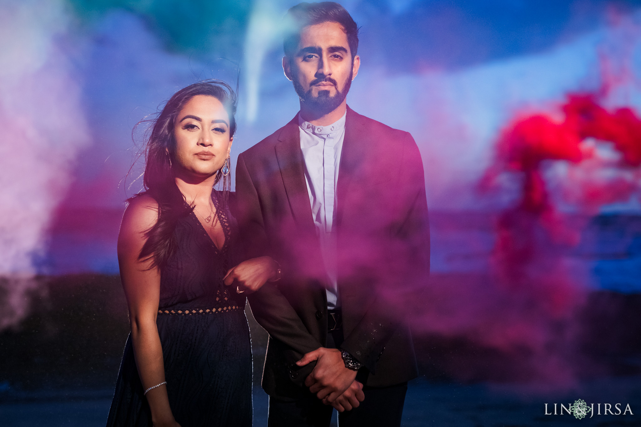 12 Victoria Beach Colorful Smoke Engagement Photography
