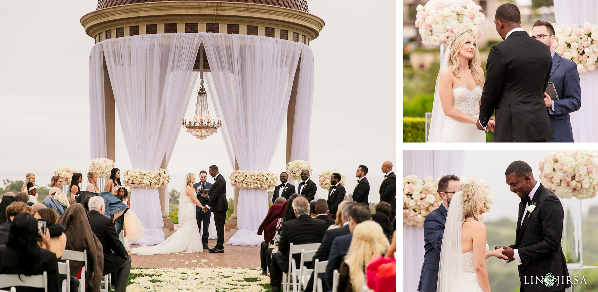 14 Pelican Hill Resort Orange County Rainy Wedding Ceremony Photographer