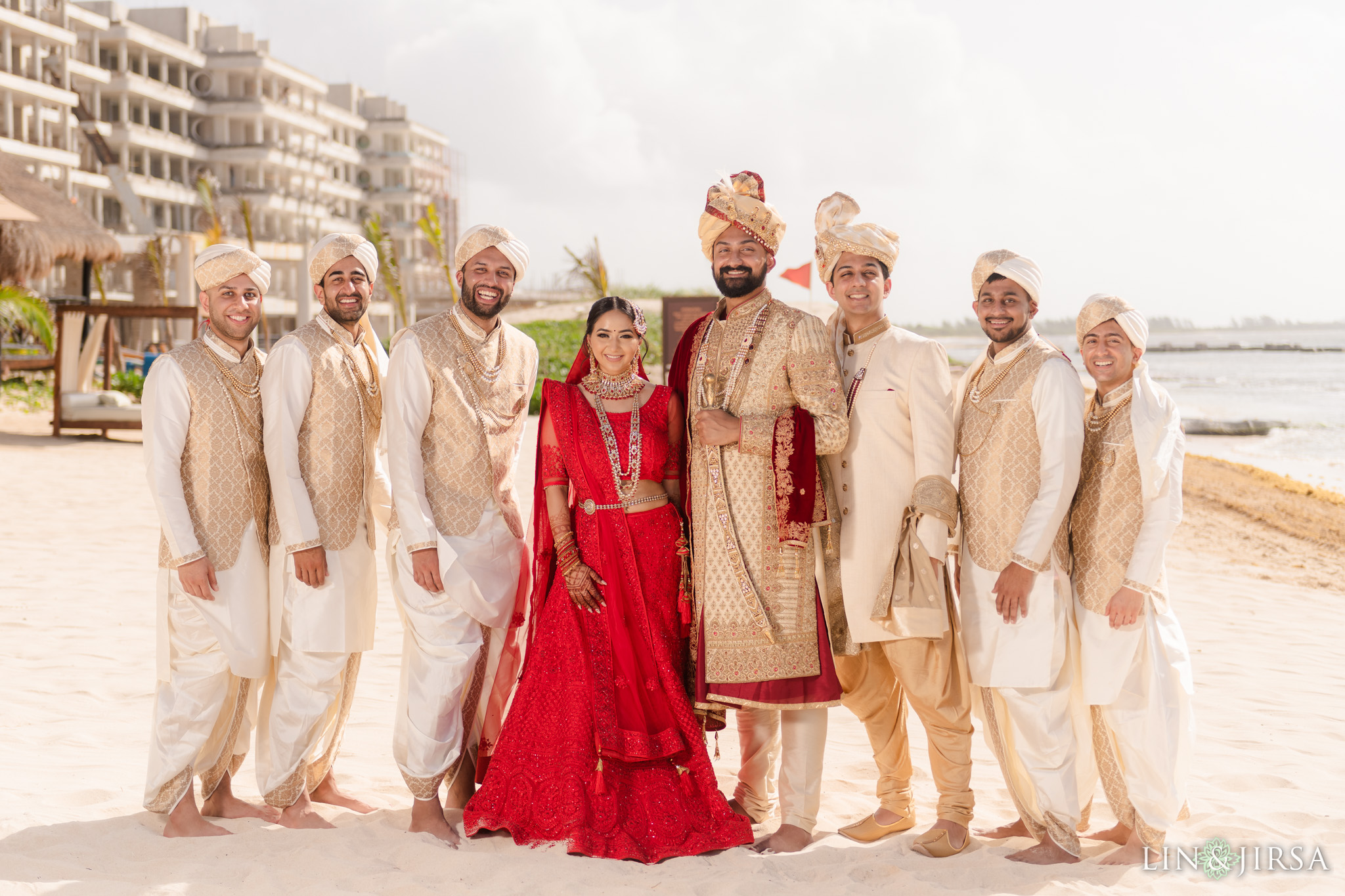 18 Generations El Dorado Royale Cancun Mexico Indian Groomsmen Wedding Photography