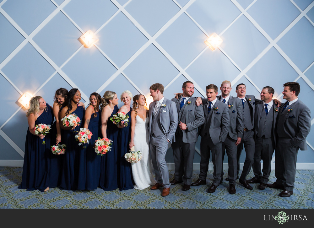 18-the-portofino-hotel-and-marina-wedding-photographer-first-look-wedding-party-photos