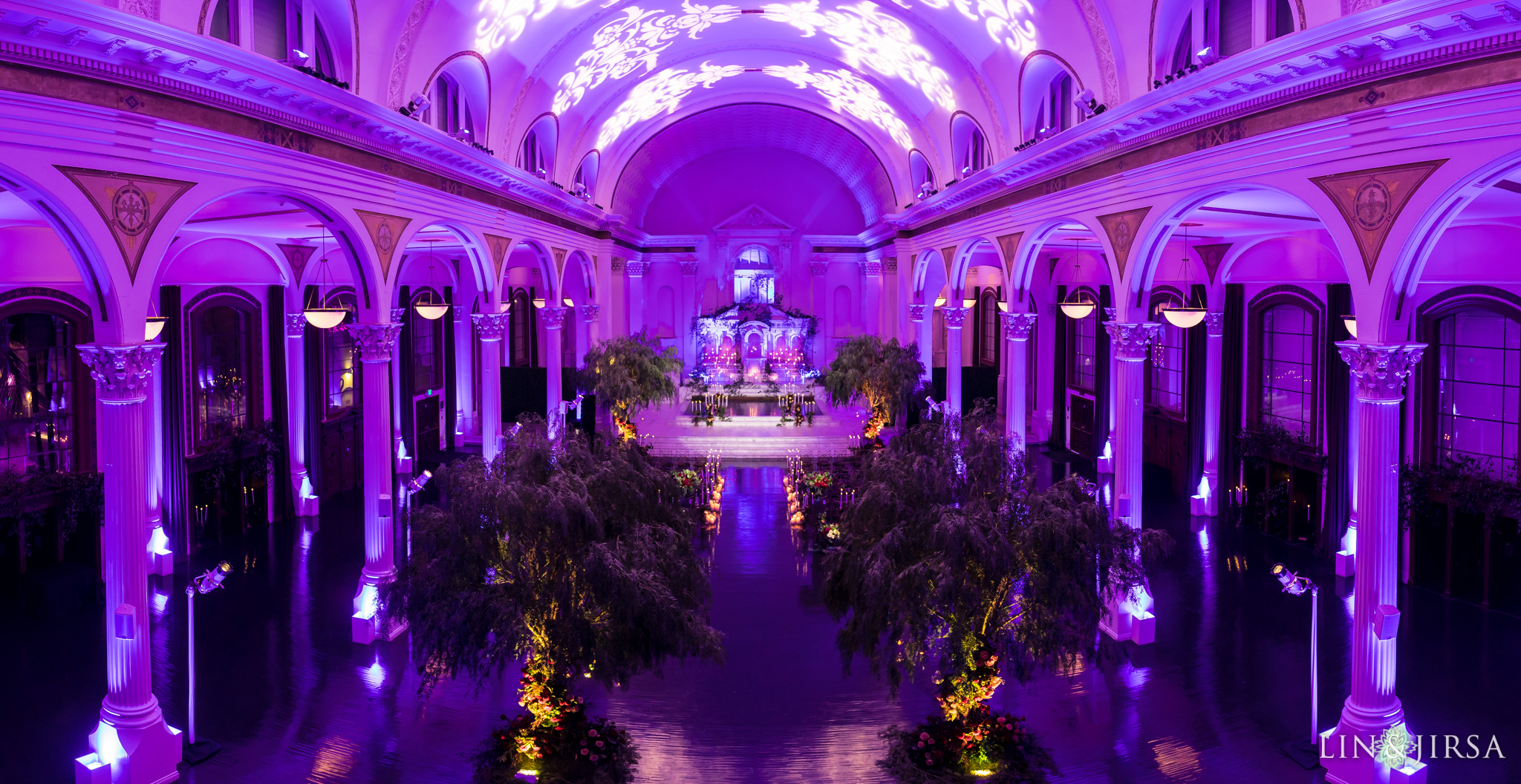 Vibiana Wedding LA Venue Lights Color