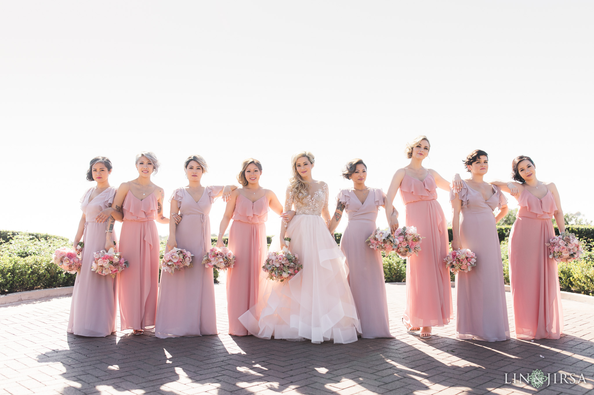 bridesmaids at pelican hill wedding