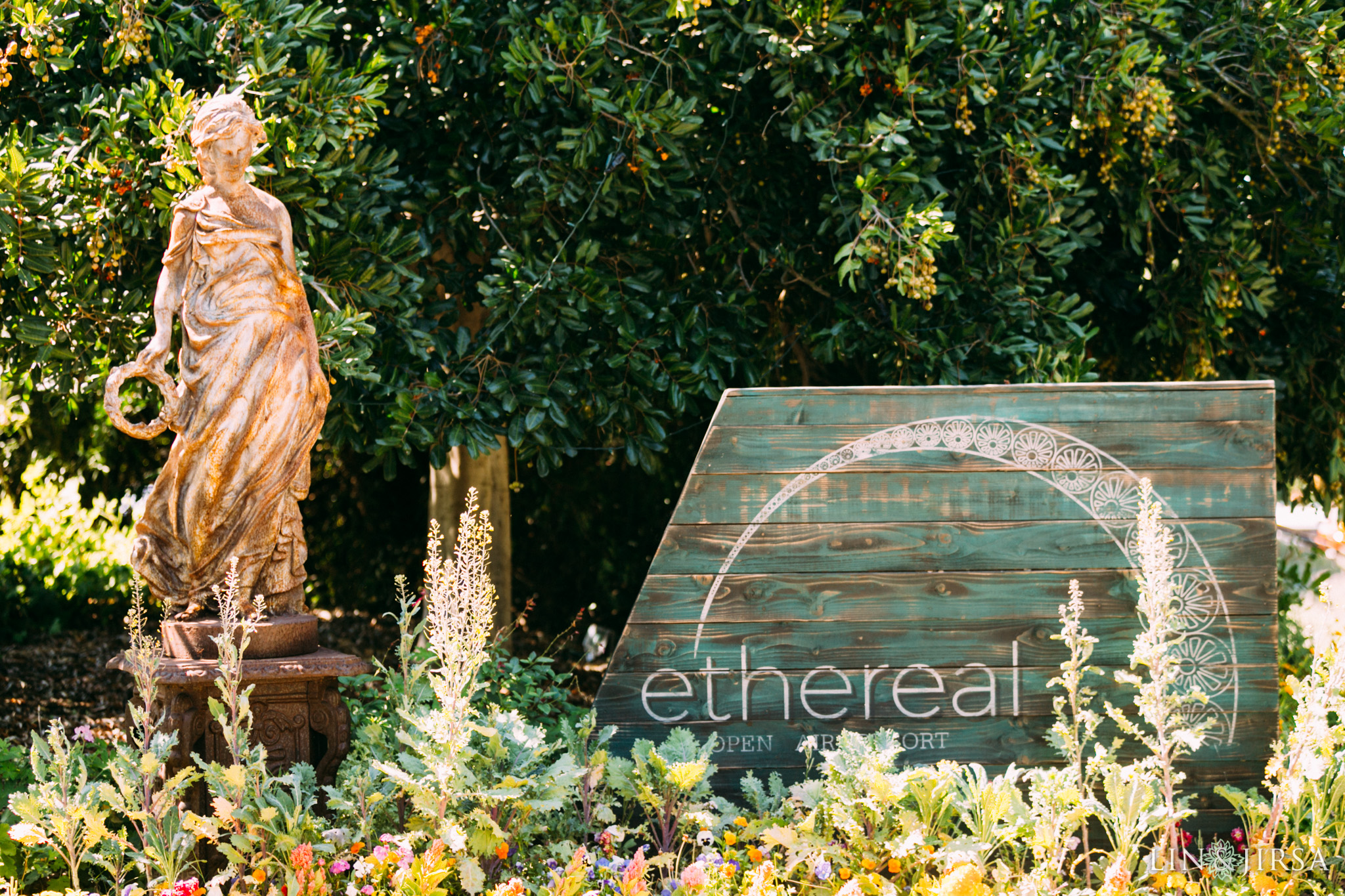 ethereal open air resort wedding entrance