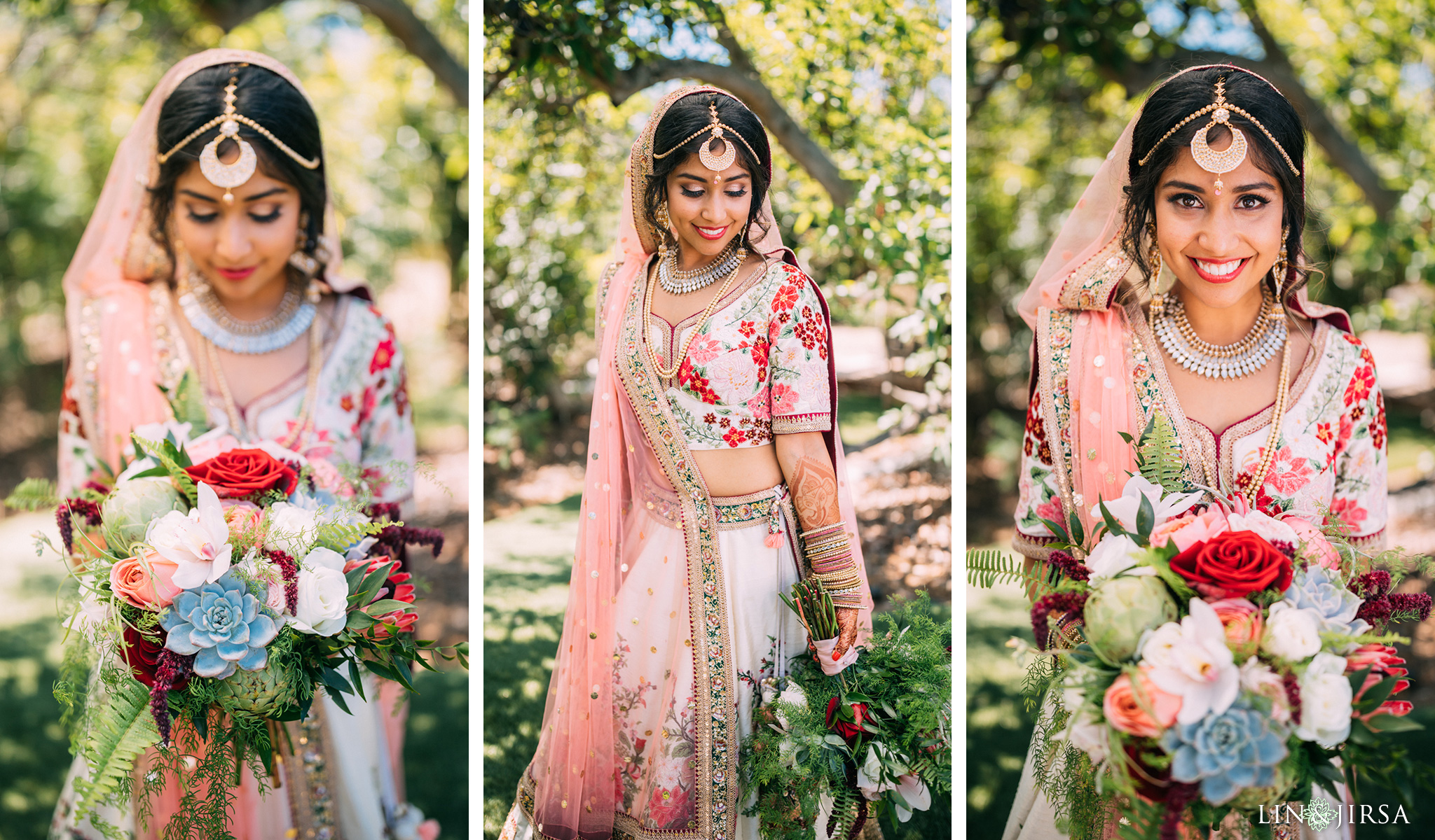 ethereal open air resort wedding bride flower portrait