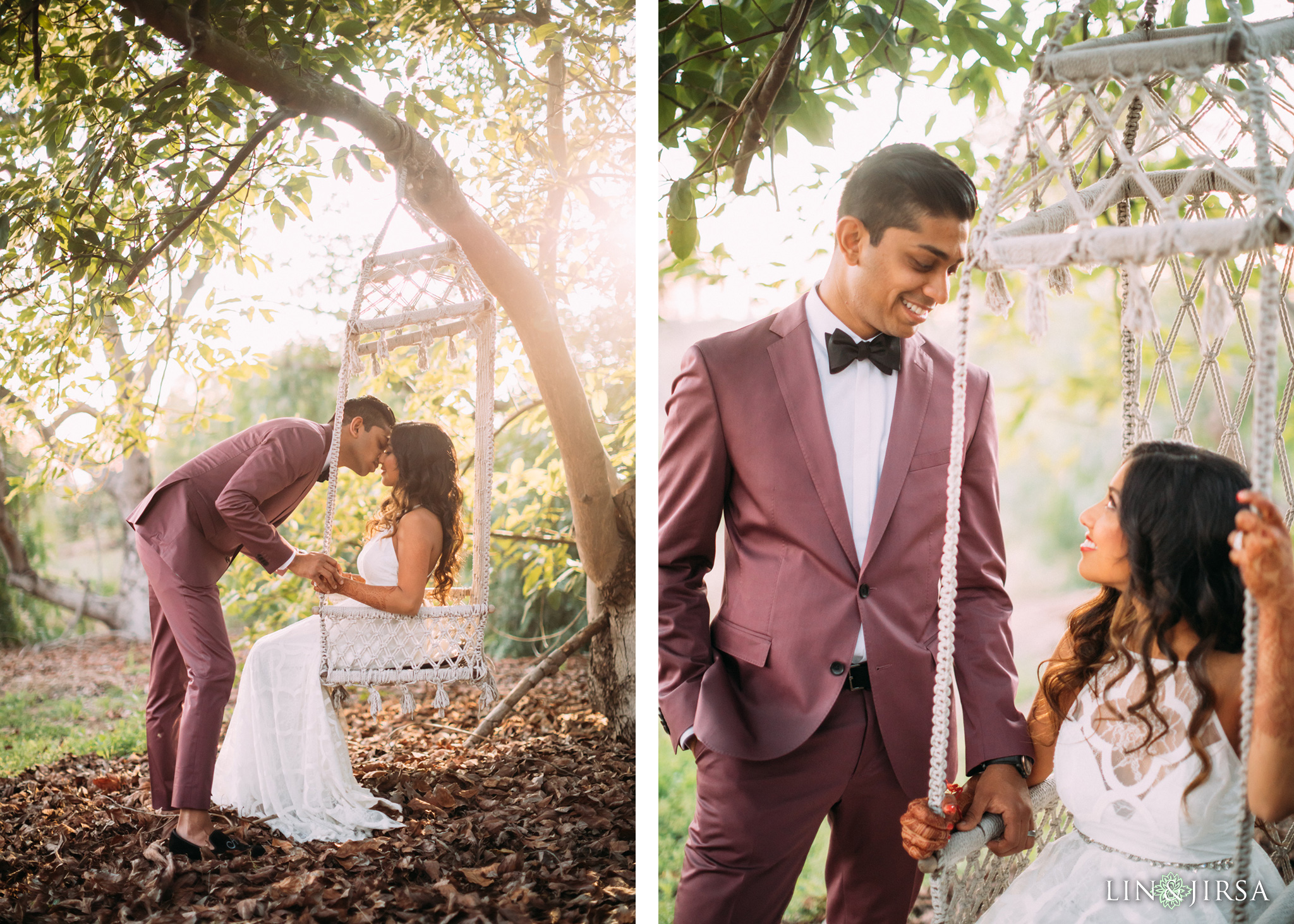 ethereal open air resort wedding couple session swing