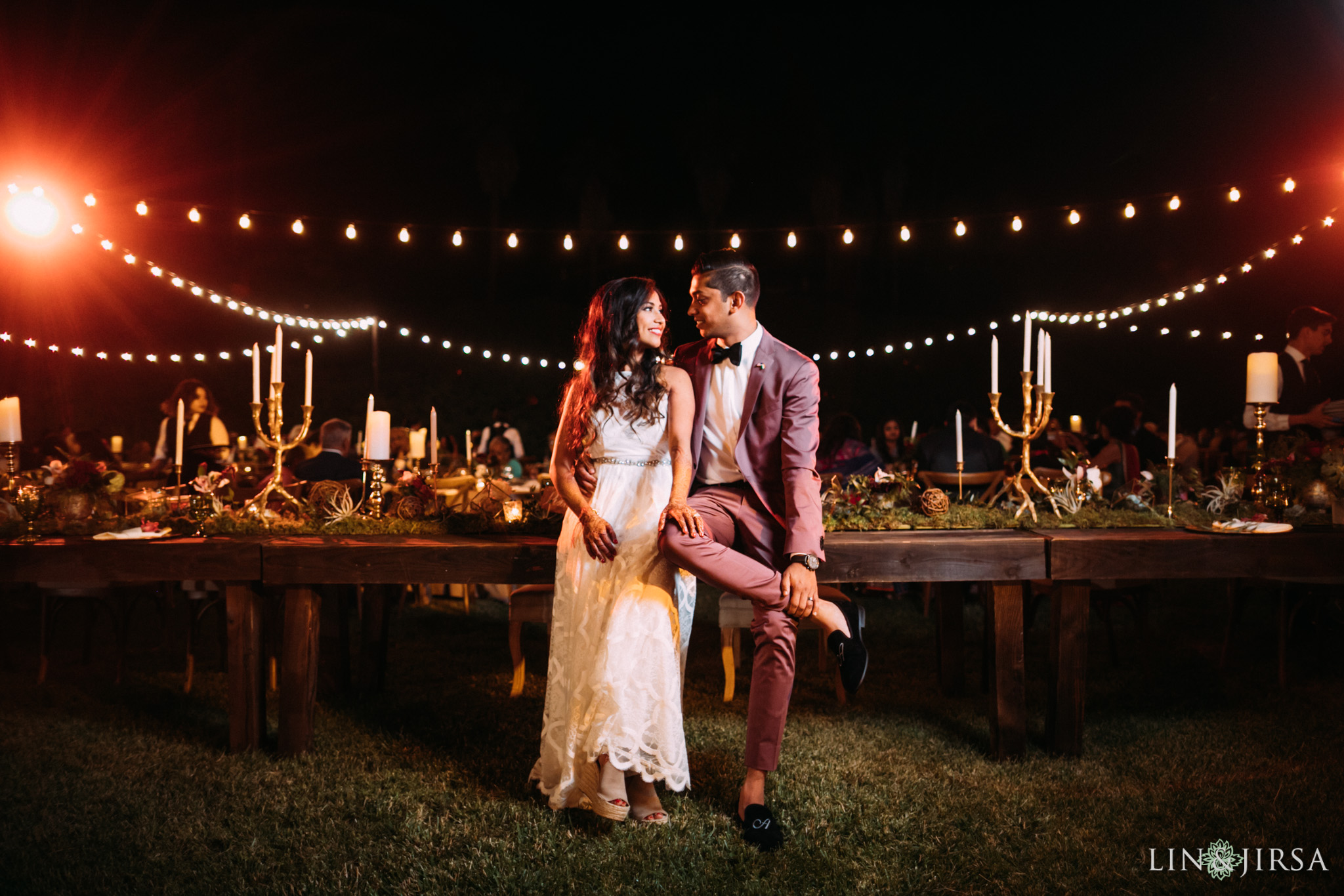 ethereal open air resort wedding night couple session