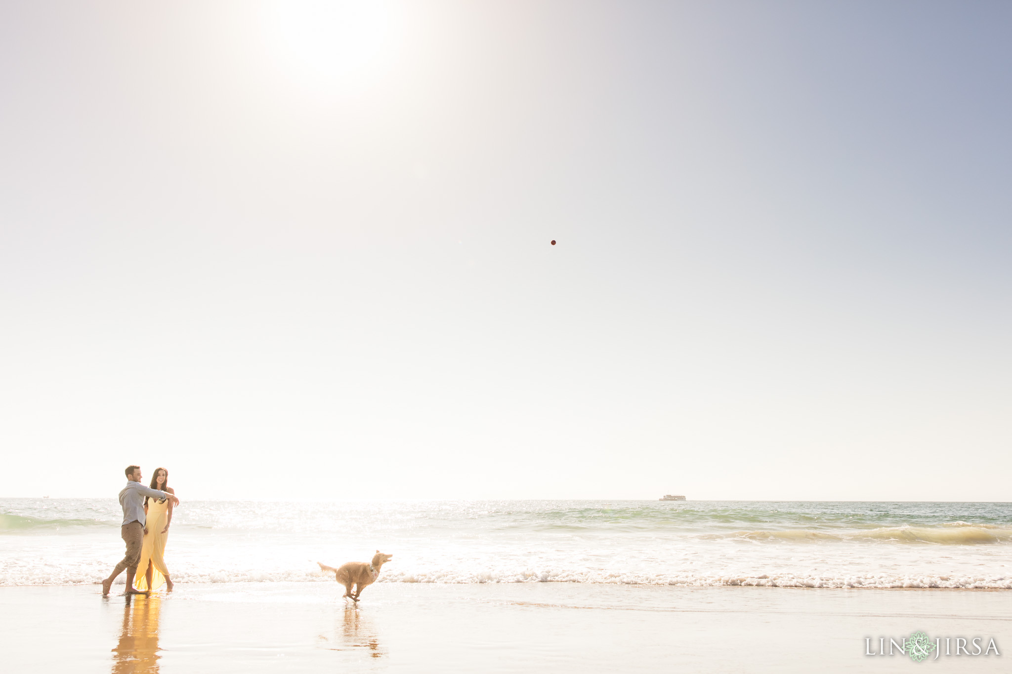 orange county beach dog engagement photography