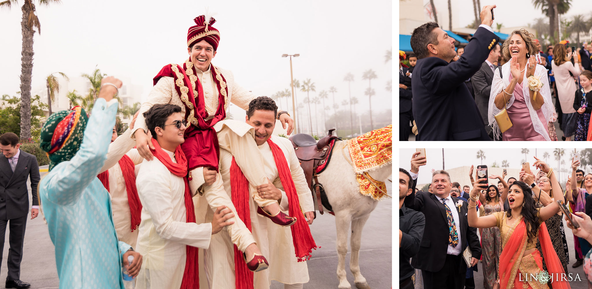 31 newport beach marriott hotel indian wedding baraat photography