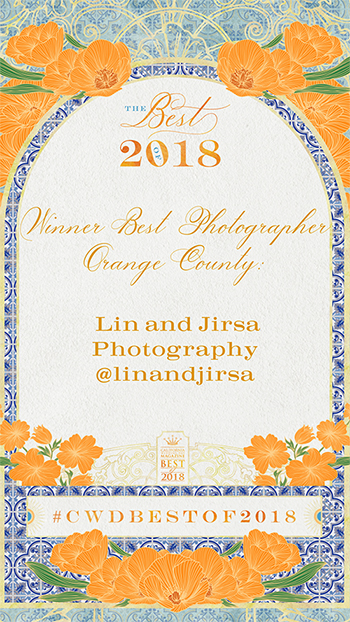 Best Orange County Wedding Photographer of 2018 Award California Wedding Day Lin and Jirsa