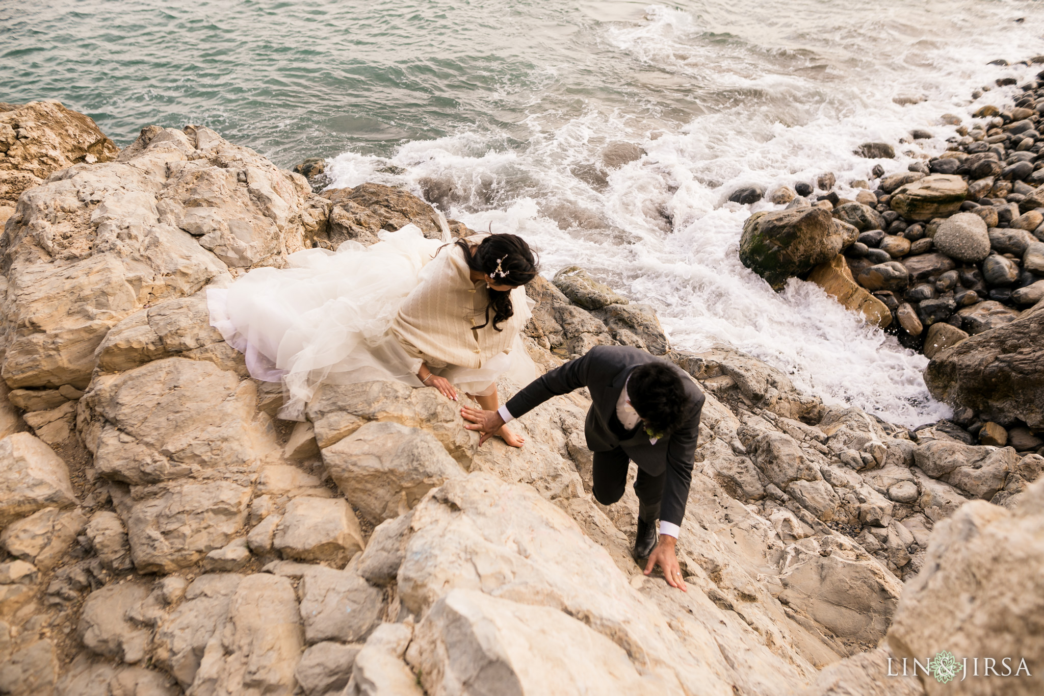28 terranea resort rancho palos verdes rock climbing cliff wedding photography