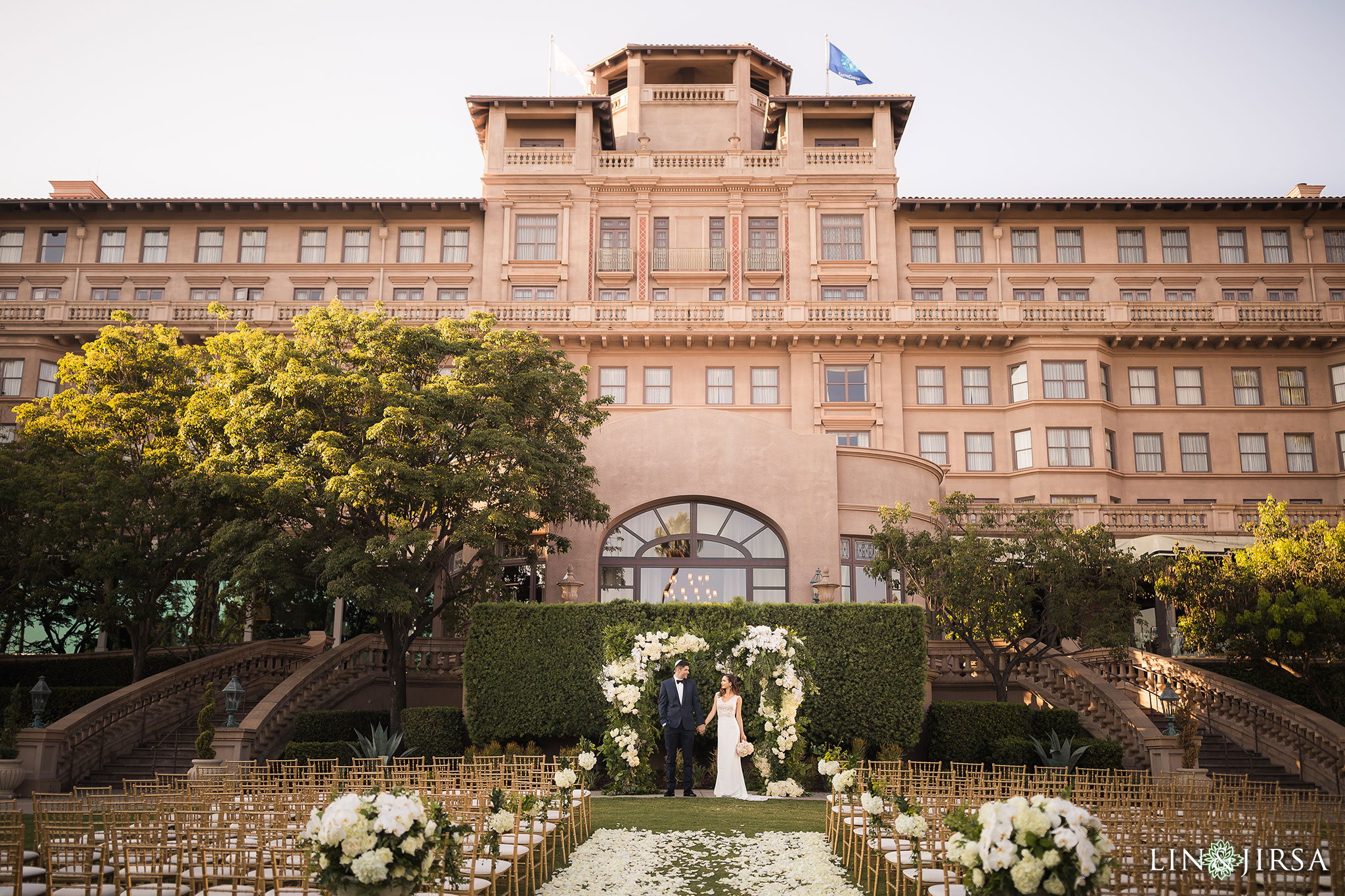 18 langham pasadena jewish couple wedding ceremony photography