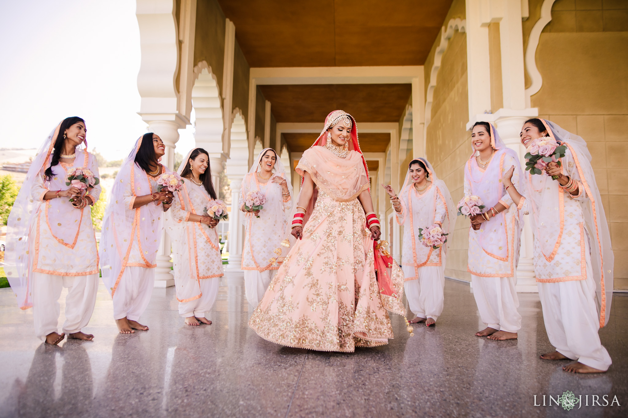 06 gurdwara sahib san jose punjabi sikh indian bridesmaids wedding photography