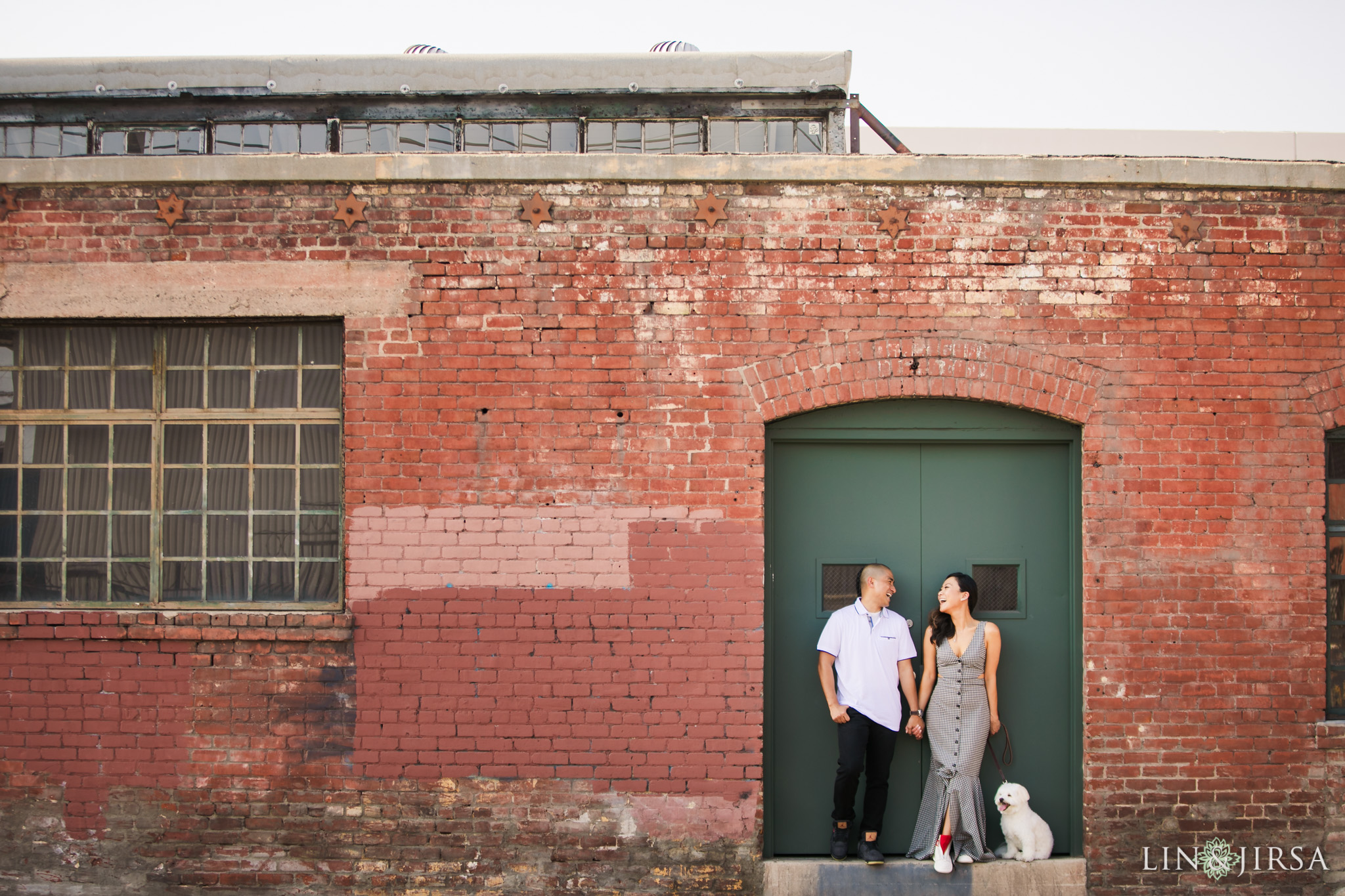 ZAK downtown los angeles puppy engagement photography