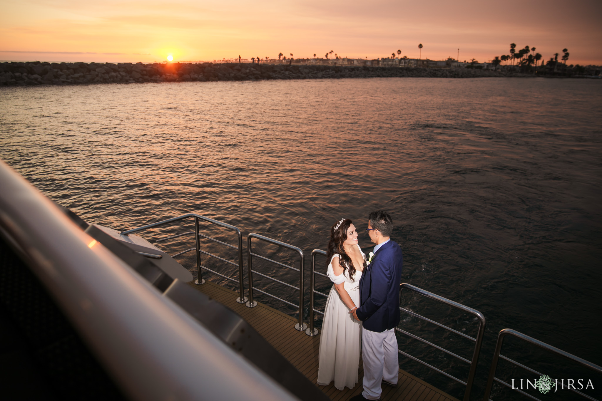 025 charter yachts newport beach wedding reception sunset photography