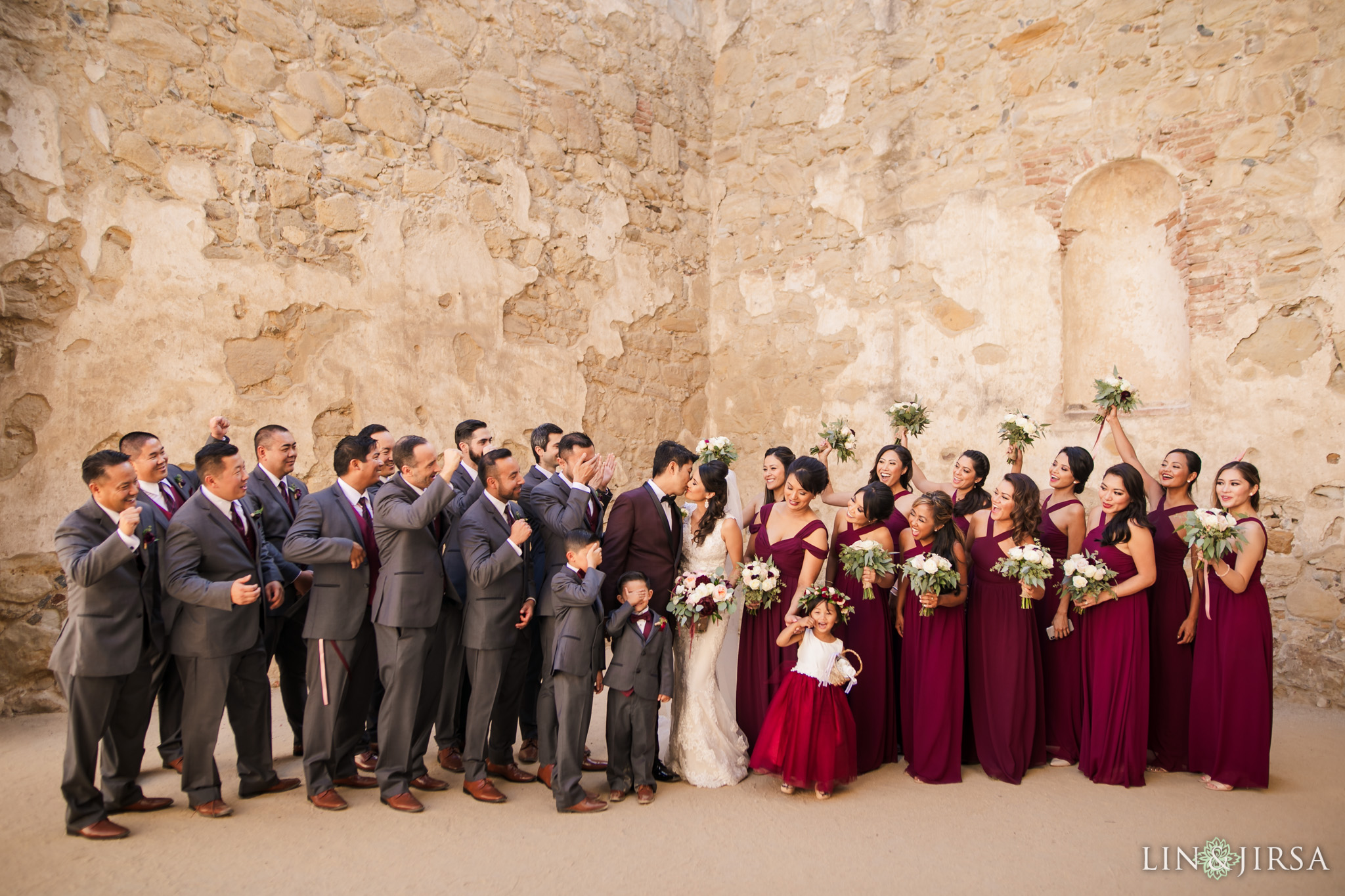 38 mission san juan capistrano wedding party photography