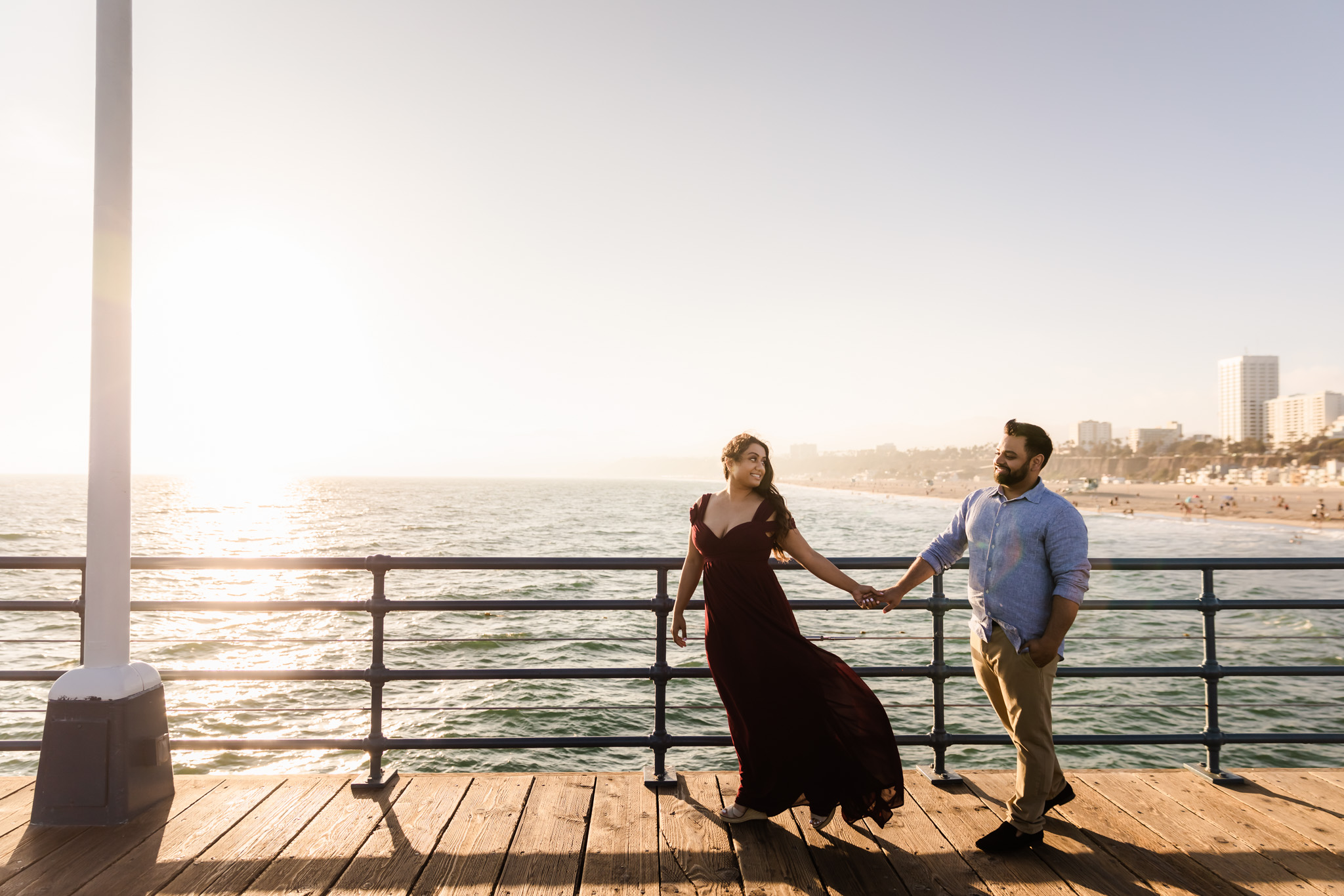 09 Santa Monica Beach Sunset Engagement Photography