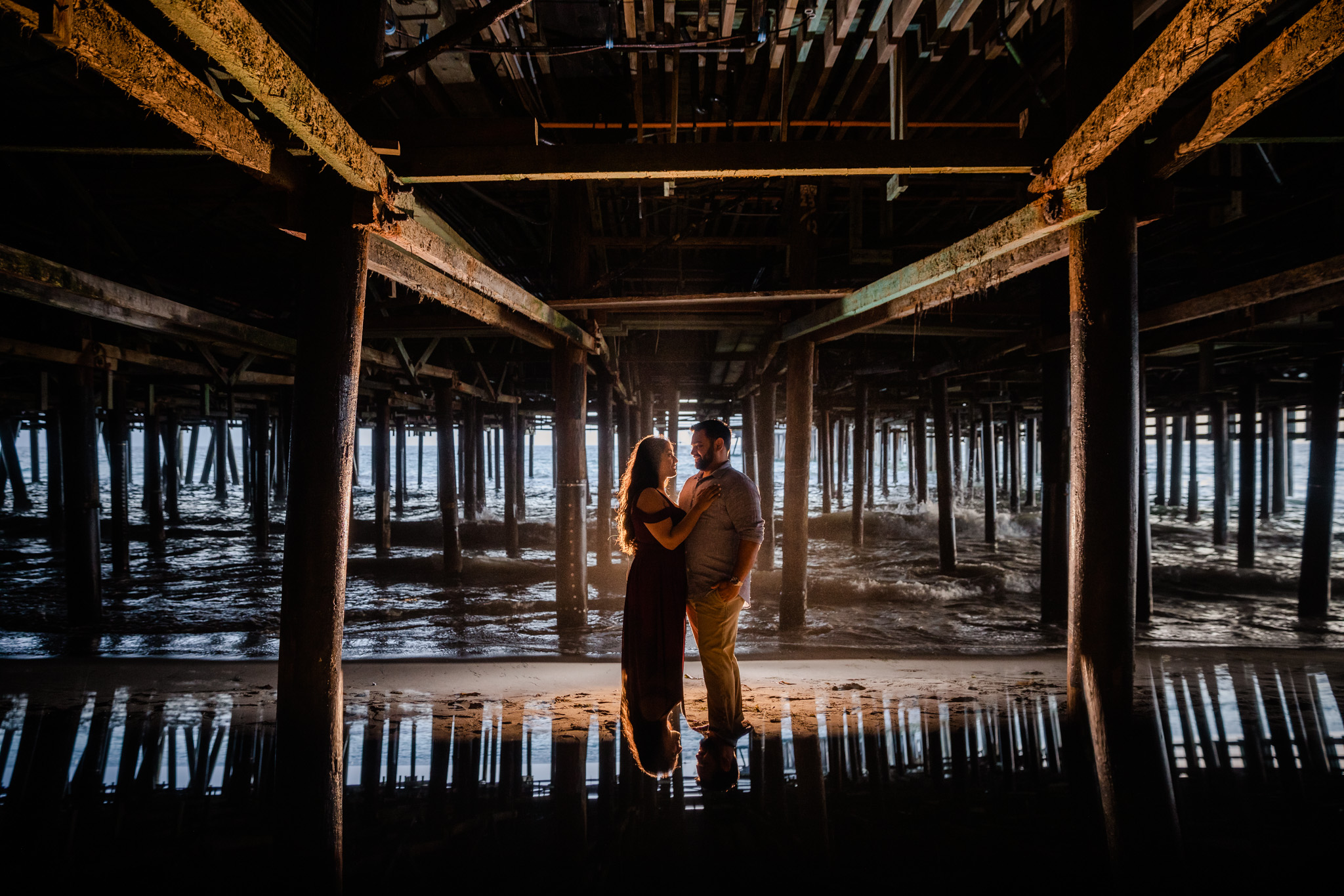 12 Santa Monica Beach Sunset Engagement Photography