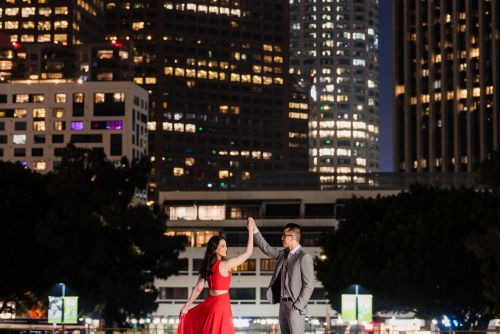 00 Downtown Los Angeles City Lights Engagement Photography